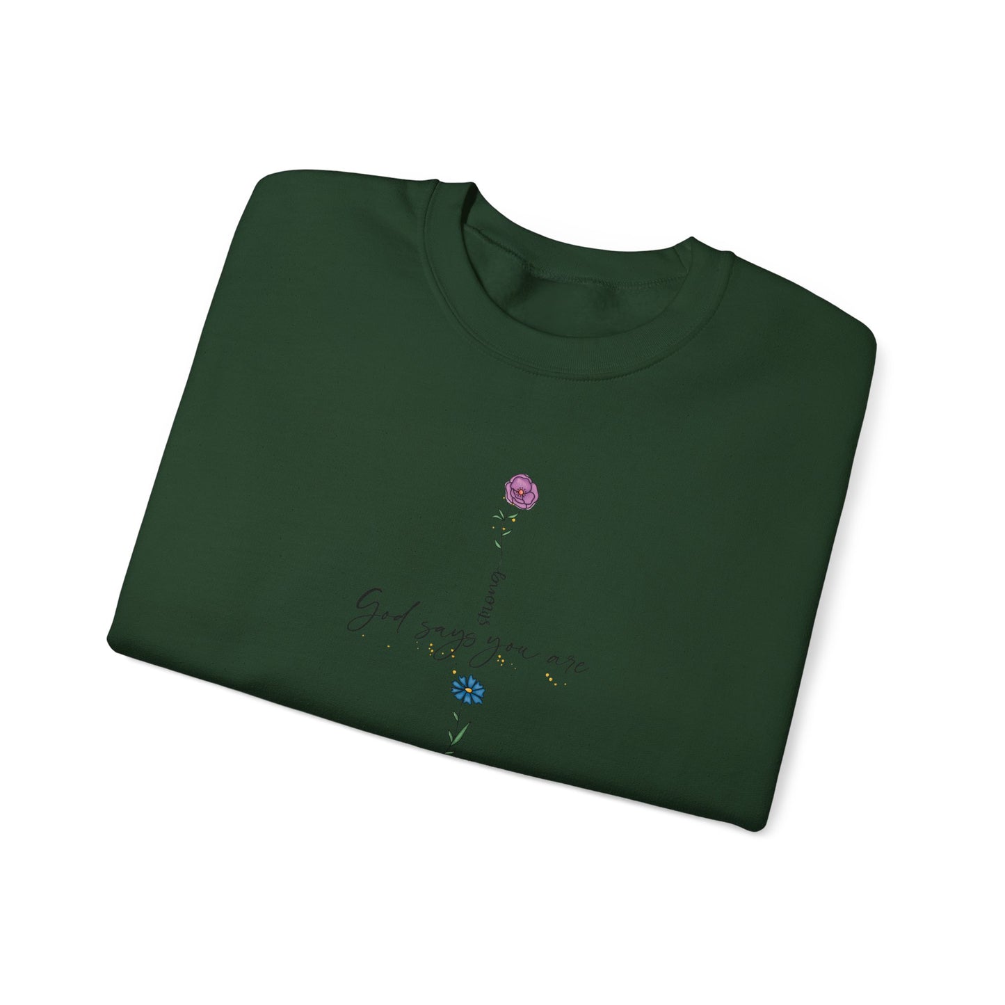 Cross Flowers Unisex Sweatshirt, Religious Lover Gift, Forgiveness Strength Shirt, Flower Buff Apparel, Unique Precious Sweater