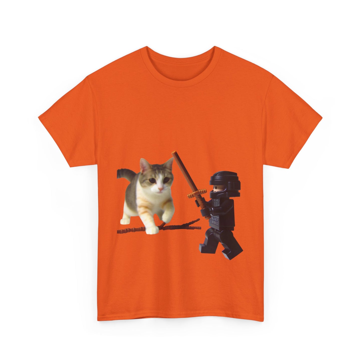 Lego Darth Vader Unisex Tee - Darth Vader Sword Fighting with Cat Design