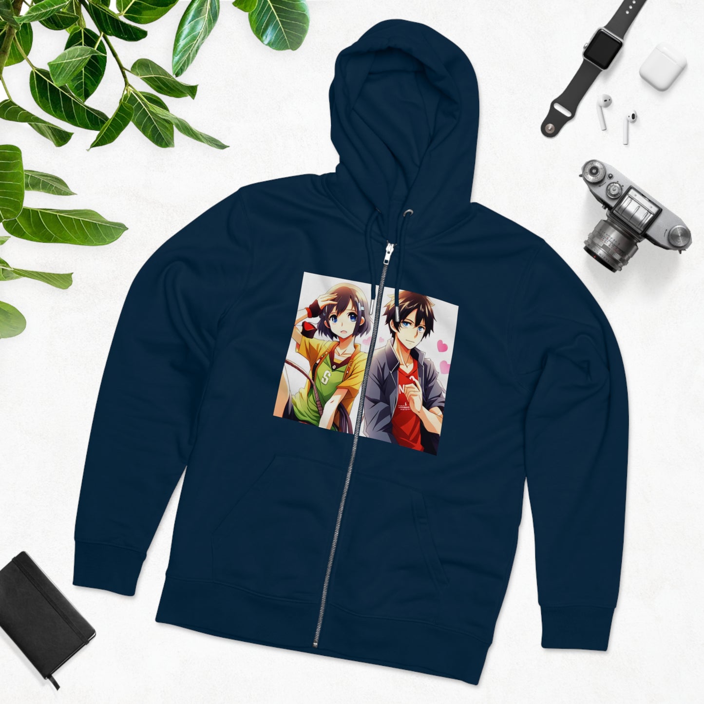 Normal Wear AI Anime Cultivator Zip Hoodie für Herren