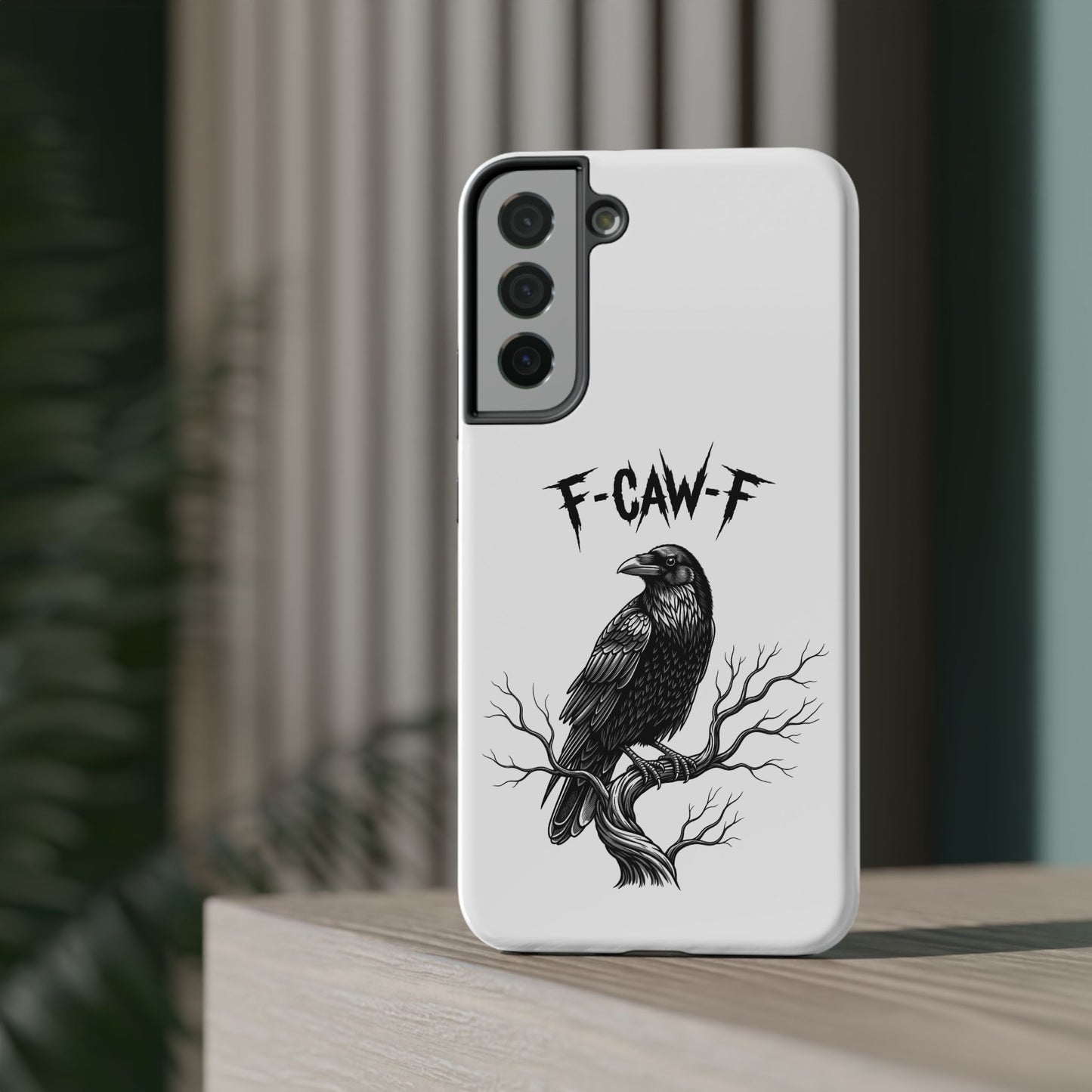 F-Caw-F Raven Phone Case, Autum Vibe Accessory, Perfect for Bird Lovers, Unique Gift for Him/Her, Impact-Resistant Phone Cover