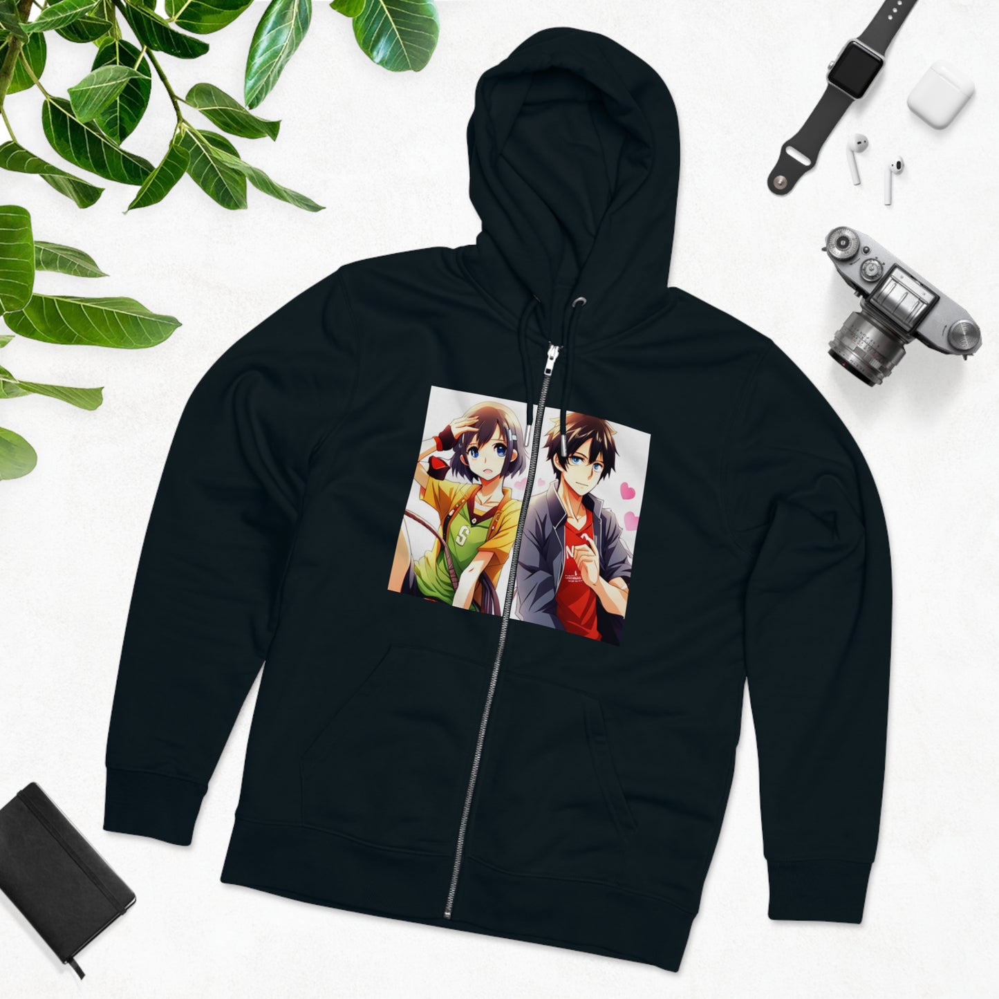 Normal Wear AI Anime Cultivator Zip Hoodie für Herren