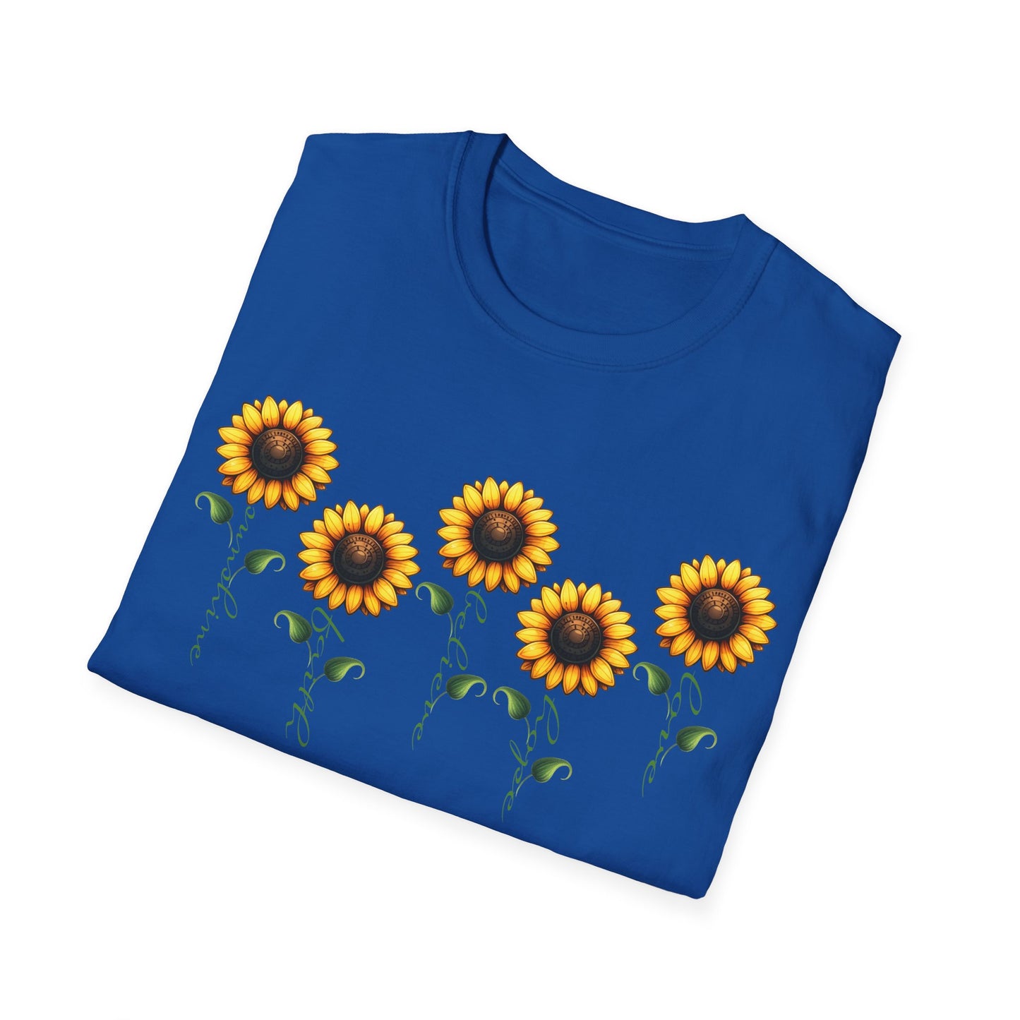 Sunflower Garden Unisex Softstyle T-Shirt, Floral Tee, Nature Lover Gift, Summer Apparel, Boho Aesthetic