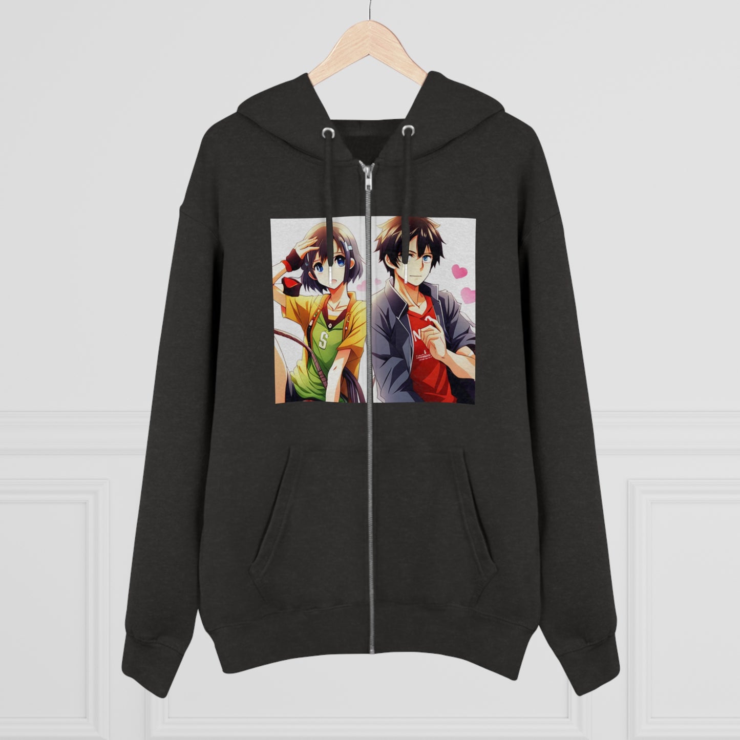 Normal Wear AI Anime Cultivator Zip Hoodie für Herren