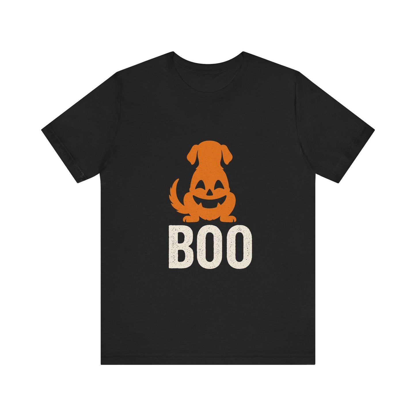Halloween Dog Graphic Tee, Unisex Jersey T-Shirt, Casual Fall Shirt, Pet Lover Gift, Trick or Treat Apparel, Boo Pumpkin Design