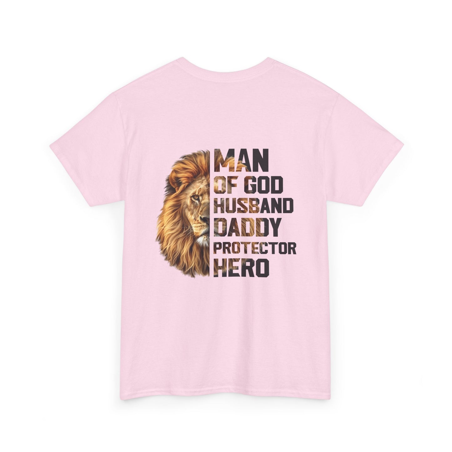 Lion Faith Husband Tee, Protector Shirt, Unisex Christian Tshirt, Daddy Tee, Man of God Top, Religious Gift, Lion Print Shirt, Faith Words