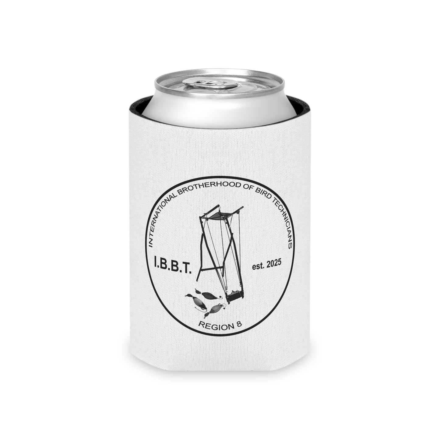 IBBT Can Cooler, Insulated Beverage Holder, Gift for Bird Technicians, Fun Outdoor Accessory, Party Cooler, Team Spirit Item