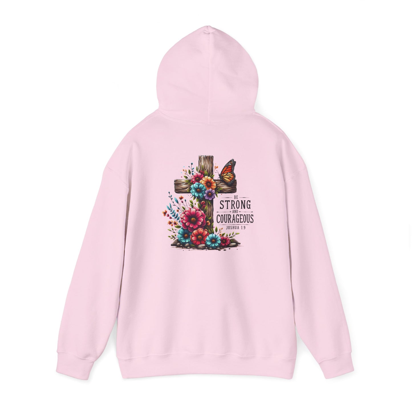 Christian Hooded Sweatshirt 'Strong and Courageous Proverbs'