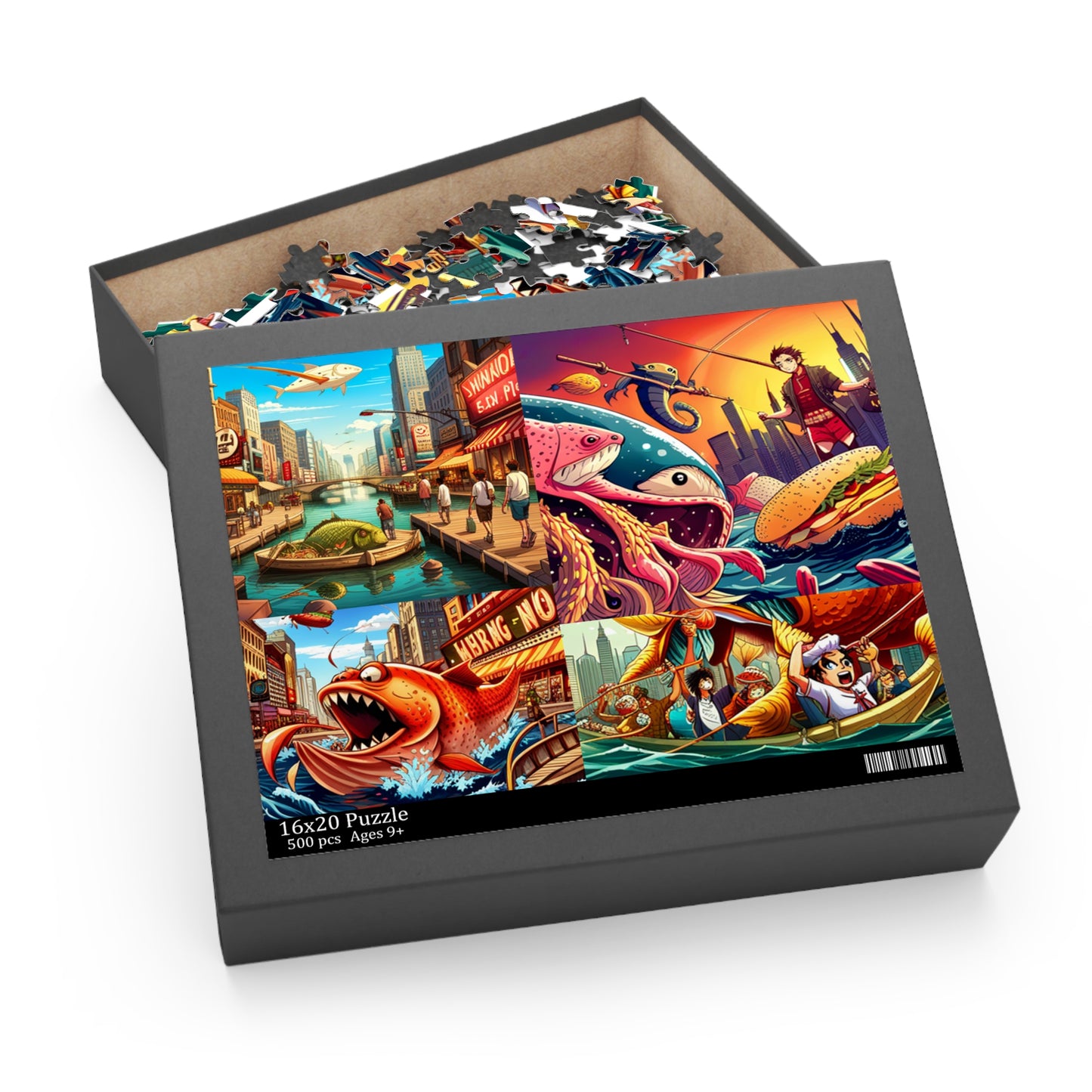 AI Fish Frenzy Mashup Puzzle (120, 252, 500-Piece)