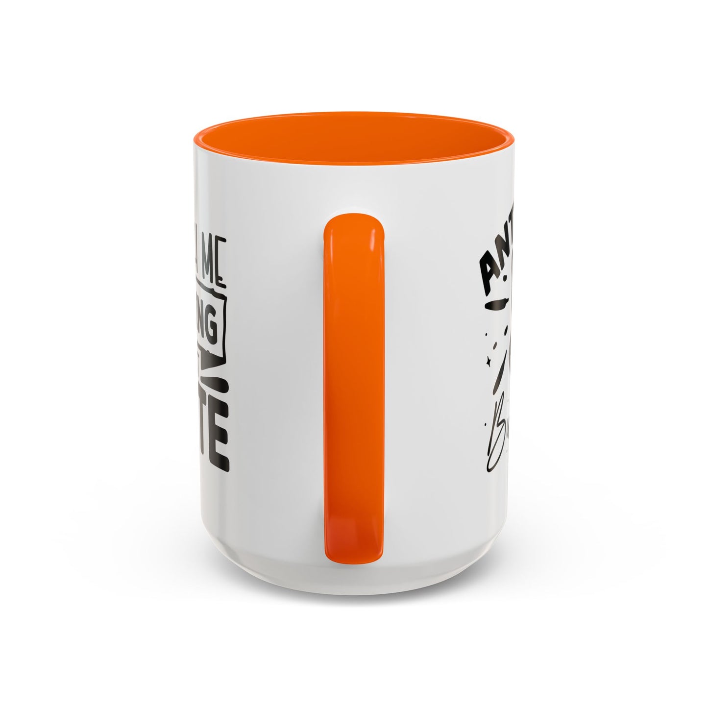 Coffee Mug, Funny Mug with Anti Social Butterfly and Don't Rush Me Designs, Office Mug, White Mug with Colorful Handle, Cute Mug, Unique