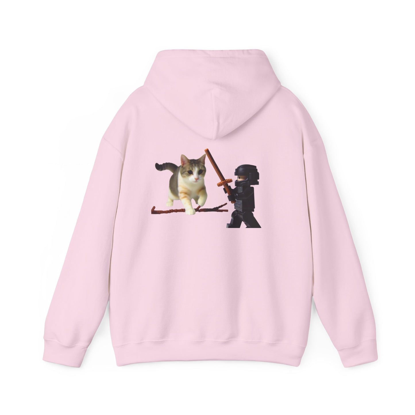 Hooded Sweatshirt - Lego Darth Vader Sword Fighting Giant Cat Design