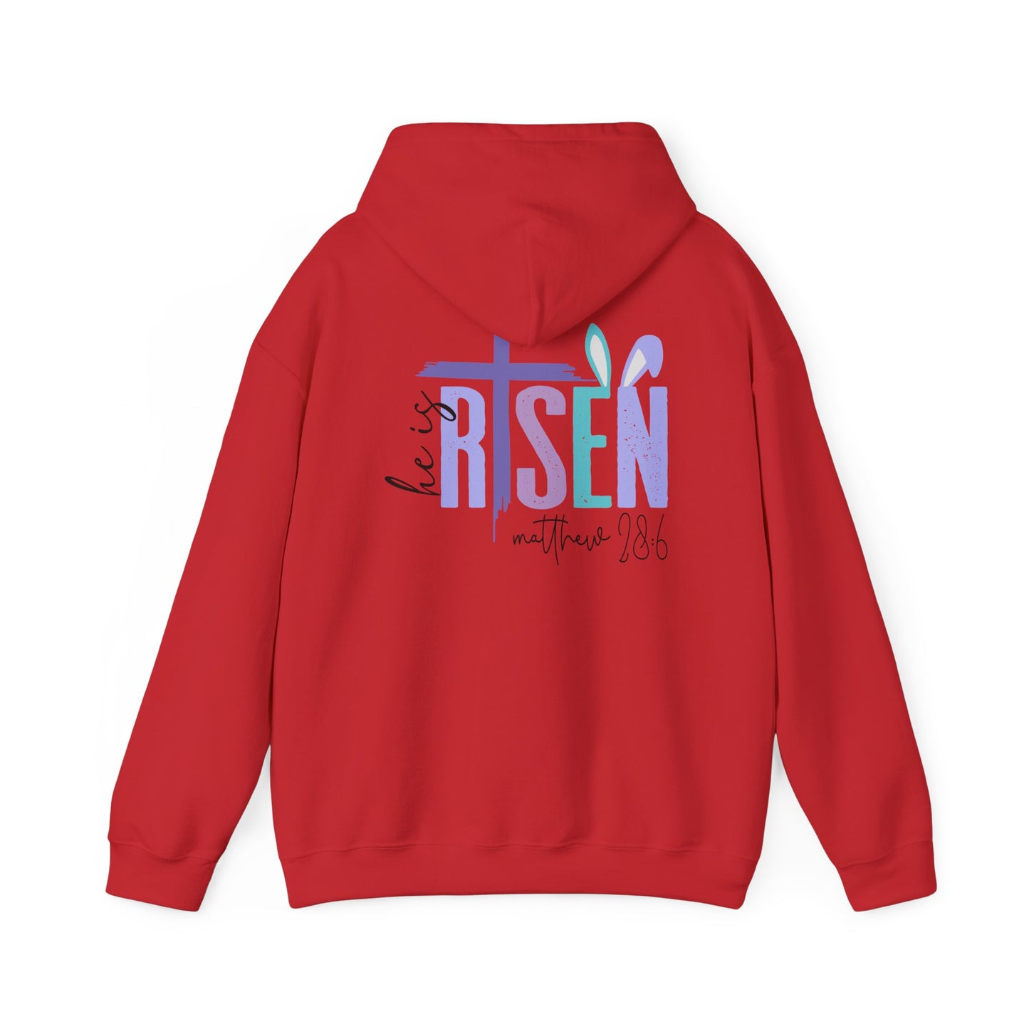He is Risen Unisex Heavy Blend Hoodie - Faithful Comfort, Biblical Message, Perfect for Easter, Church Events, Spring Celebrations, Cozy