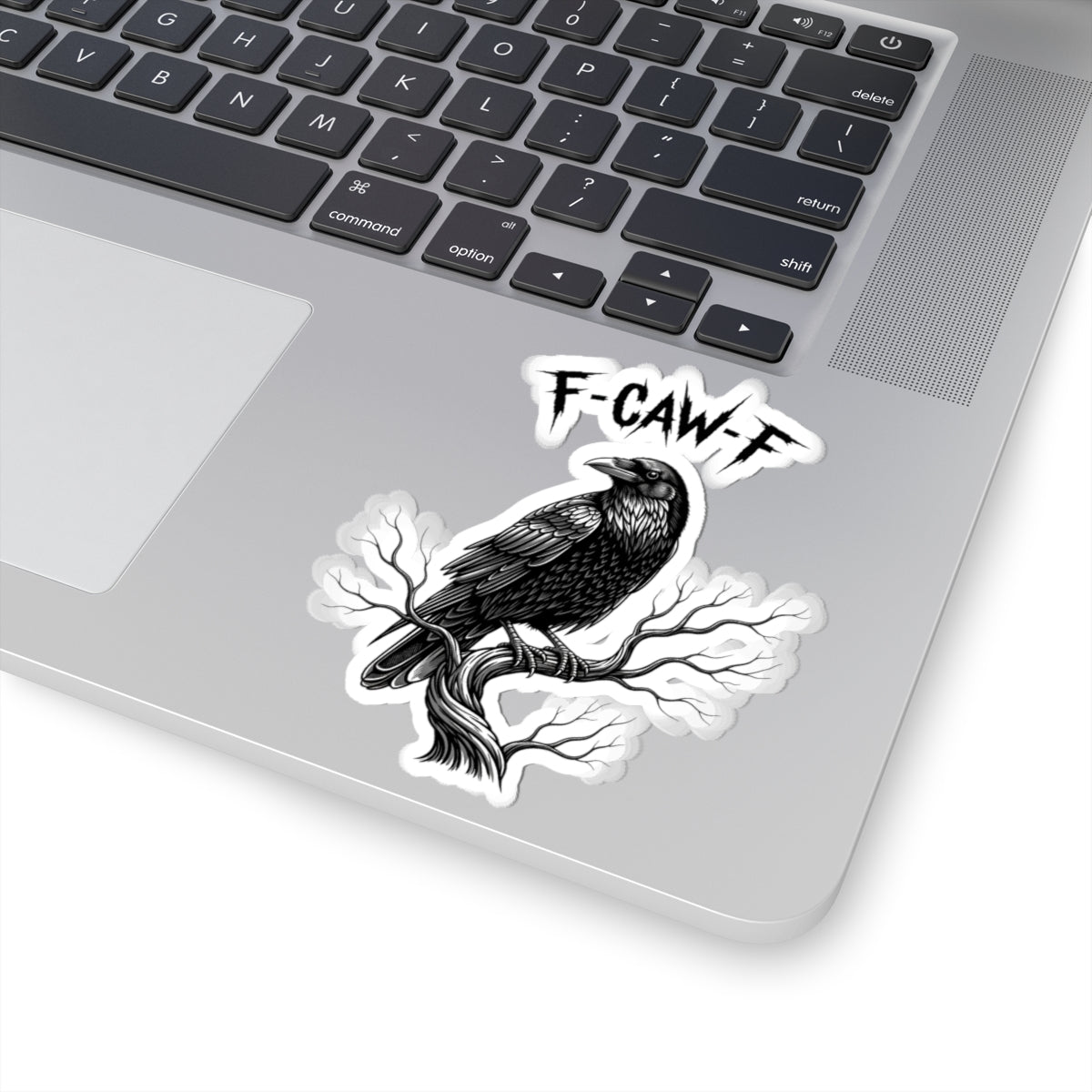 Raven Kiss-Cut Stickers | Gothic Decor, Halloween Gifts, Laptop Accessories, Unique Art, Cawing Crow Designs