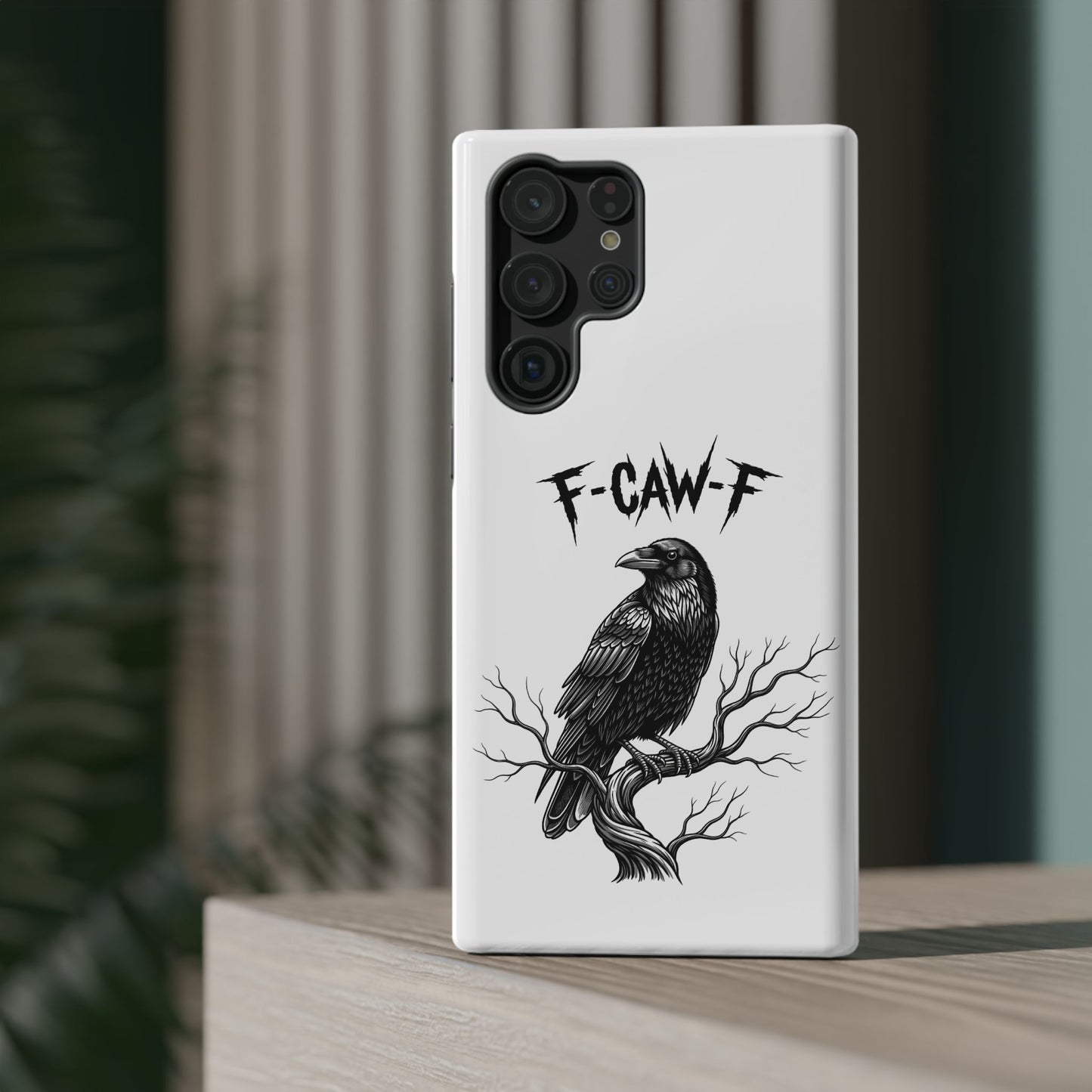 F-Caw-F Raven Phone Case, Autum Vibe Accessory, Perfect for Bird Lovers, Unique Gift for Him/Her, Impact-Resistant Phone Cover
