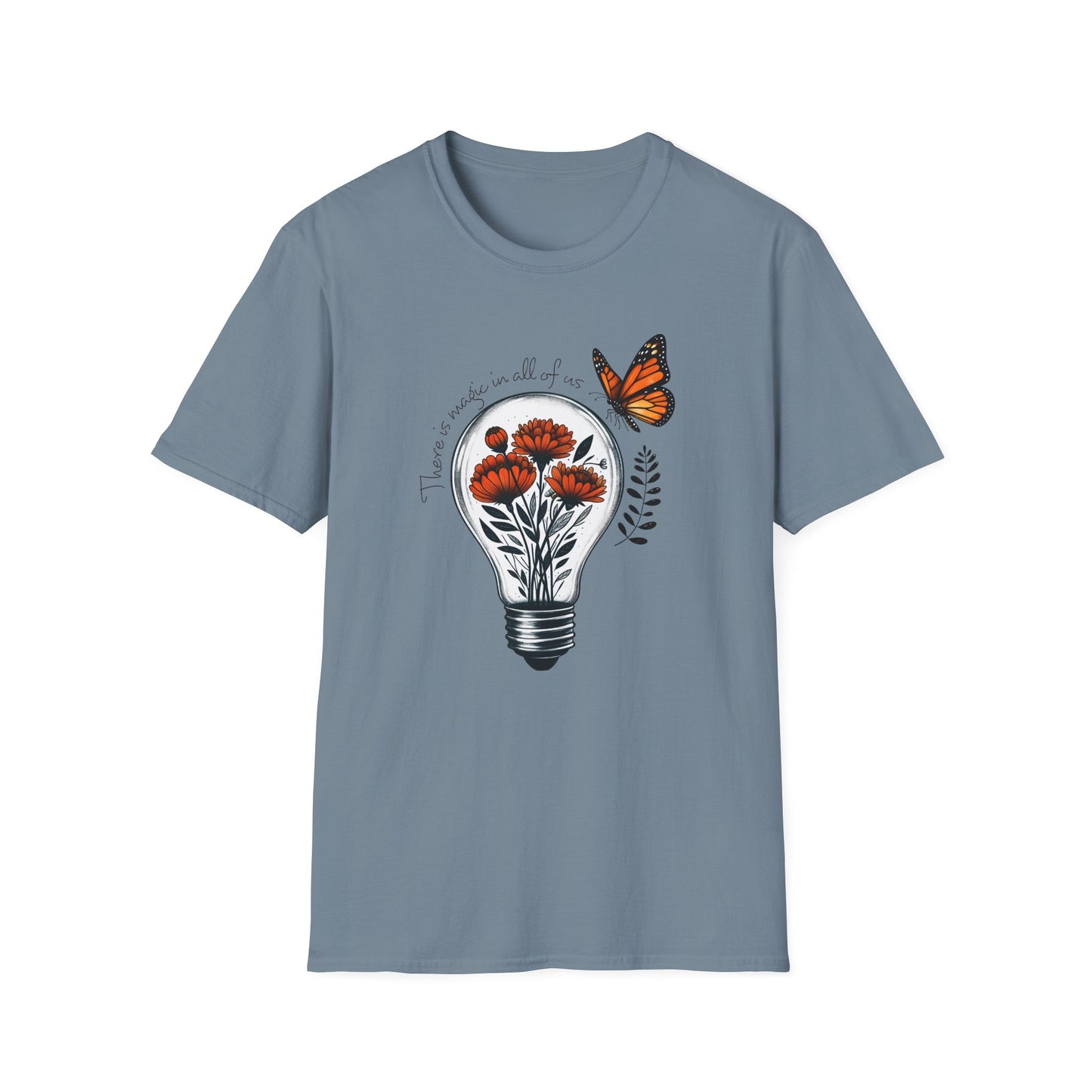 Inspiring Floral & Butterfly T-Shirt, Nature Lover Gift, Eco-Friendly Tee, Vintage Aesthetic Fashion, Motivational Quote Apparel