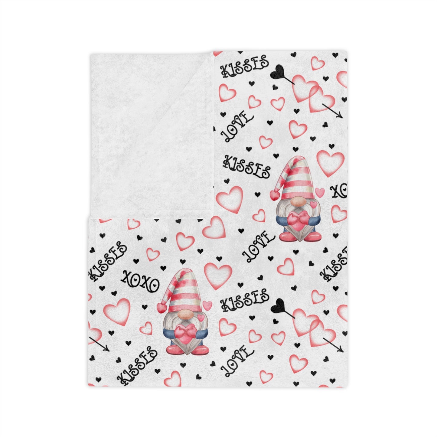 Valentines Hearts Velveteen Microfiber Blanket