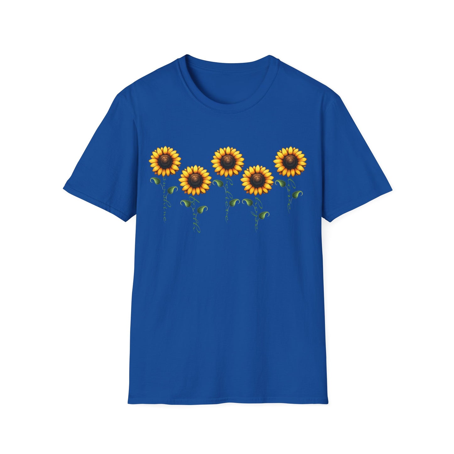 Sunflower Garden Unisex Softstyle T-Shirt, Floral Tee, Nature Lover Gift, Summer Apparel, Boho Aesthetic