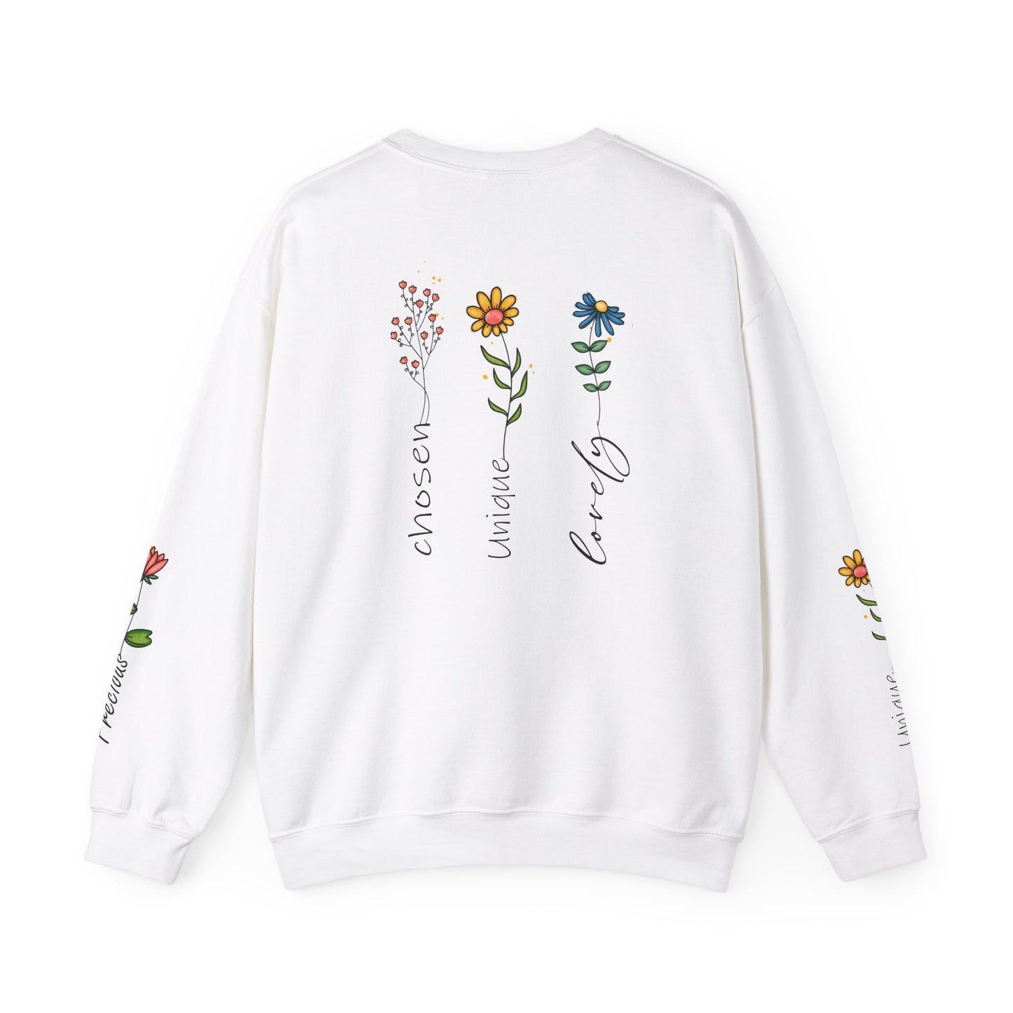 Cross Flowers Unisex Sweatshirt, Religious Lover Gift, Forgiveness Strength Shirt, Flower Buff Apparel, Unique Precious Sweater
