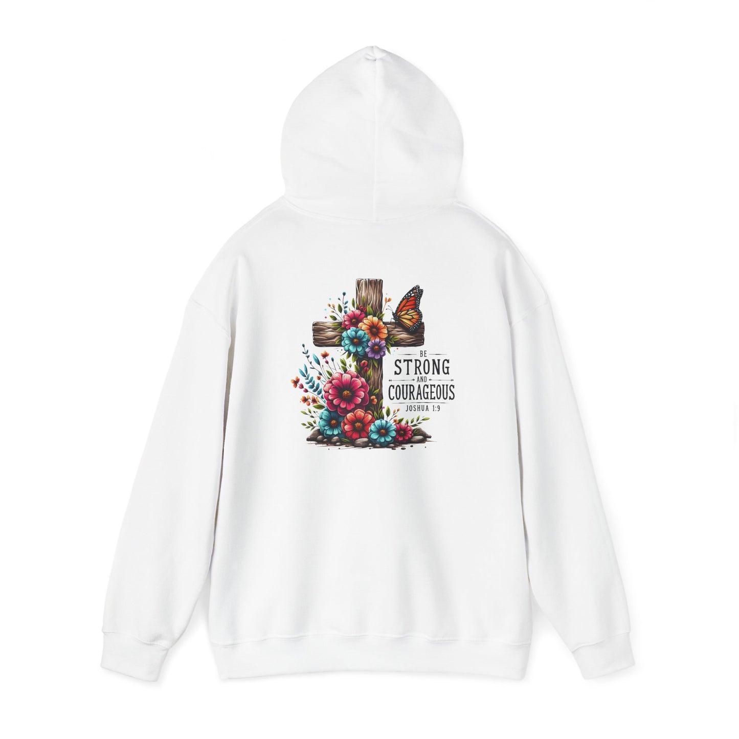 Christian Hooded Sweatshirt 'Strong and Courageous Proverbs'