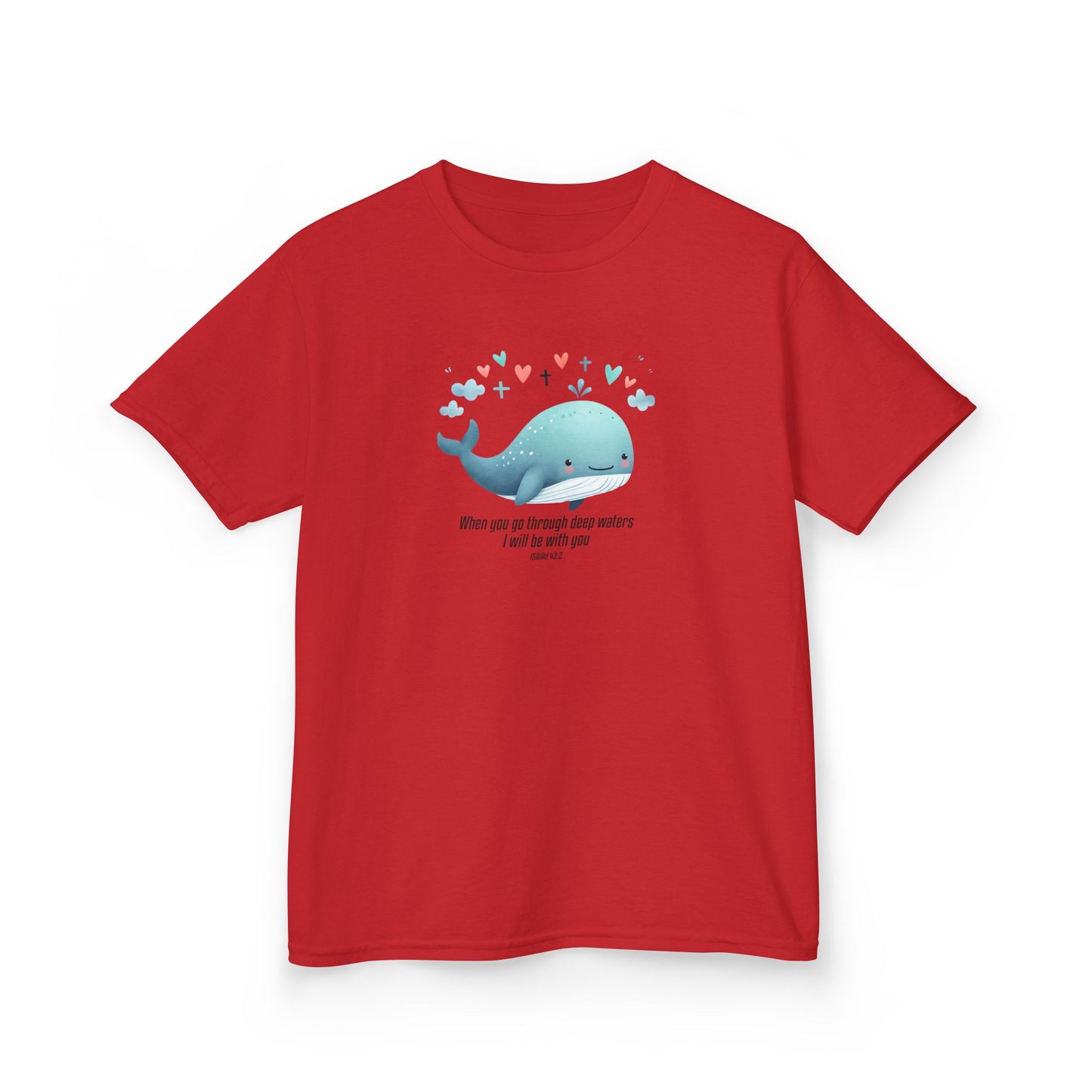 Whale-Themed Kids Heavy Cotton Tee - Cute, Fun T-Shirt, Perfect for Birthday Gifts, Summer Parties, Ocean Lovers, Kids' Apparel