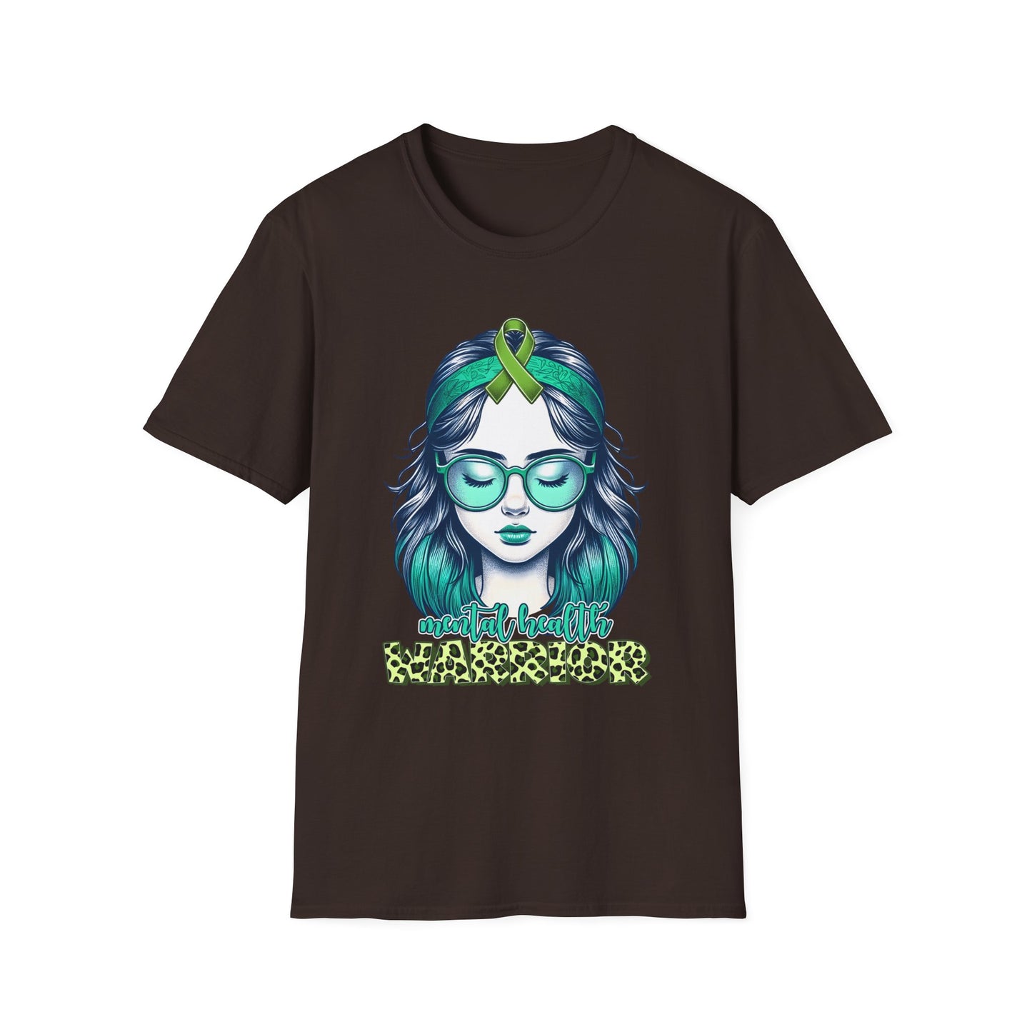 Empowered Green Hair T-Shirt | Unisex Softstyle Tee for Empowerment, Cancer Awareness, Mental Health Warrior