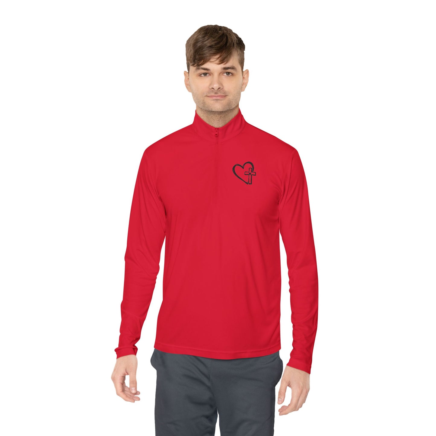 Faith-Inspired Unisex Quarter-Zip Pullover - Cozy Gift for Believers, Spring Wardrobe Essential, Nature Lovers Attire, Ideal for Church