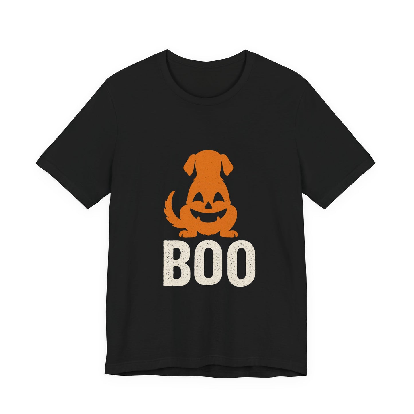Halloween Dog Graphic Tee, Unisex Jersey T-Shirt, Casual Fall Shirt, Pet Lover Gift, Trick or Treat Apparel, Boo Pumpkin Design