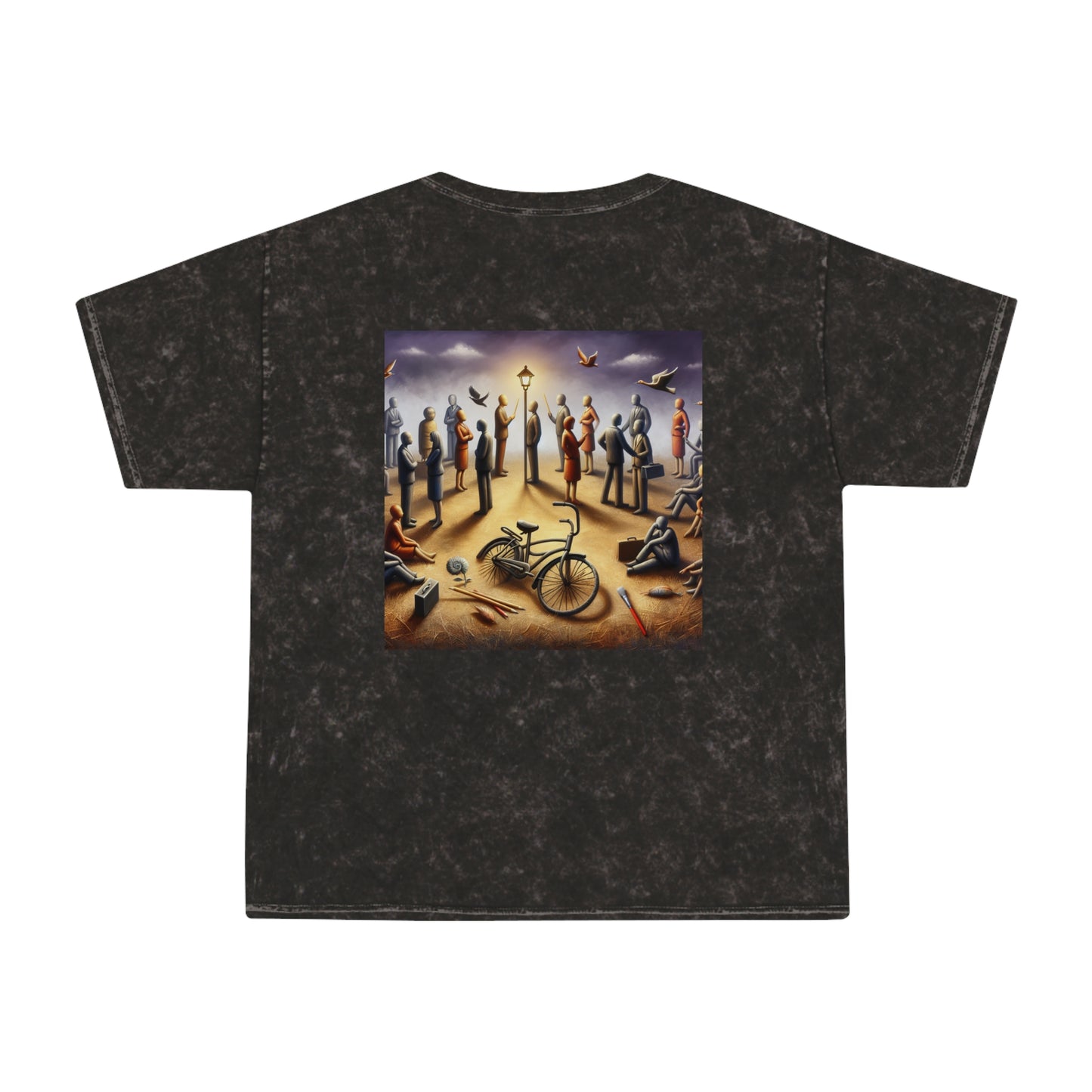 Mineral Wash T-Shirt - AI Photography Mono Tone Design