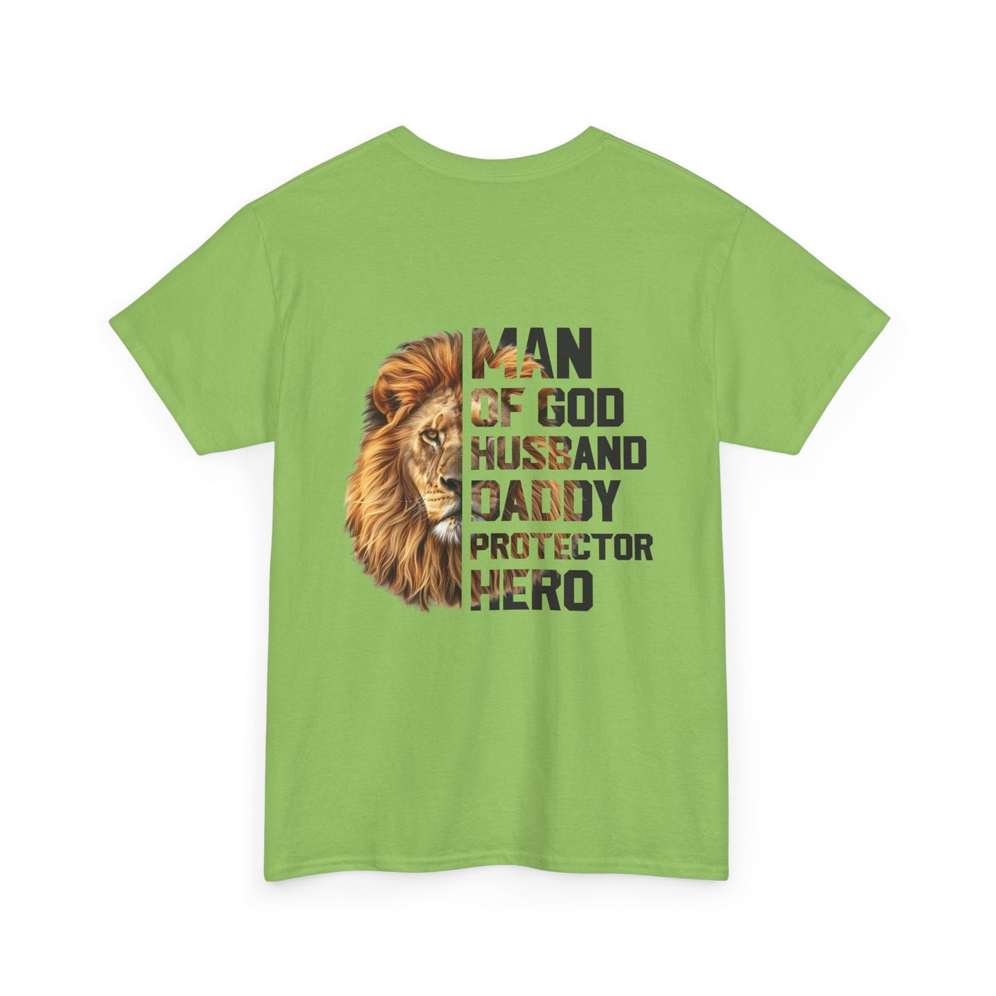 Lion Faith Husband Tee, Protector Shirt, Unisex Christian Tshirt, Daddy Tee, Man of God Top, Religious Gift, Lion Print Shirt, Faith Words