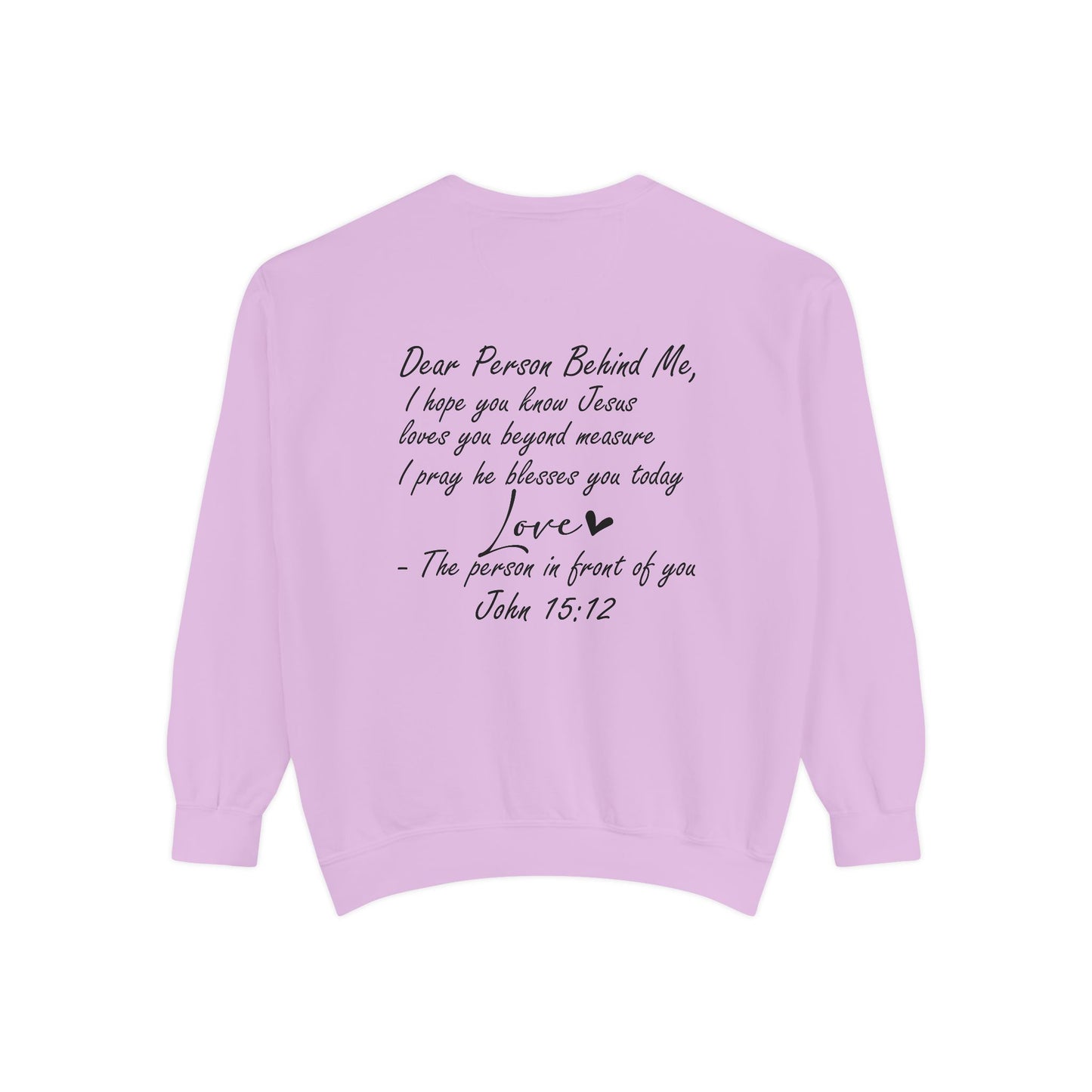 Love Like Jesus Garment-Dyed Sweatshirt, Inspirational Christian Apparel, Cozy Religious Gift, Faith-Based Fashion, Perfect for Holidays