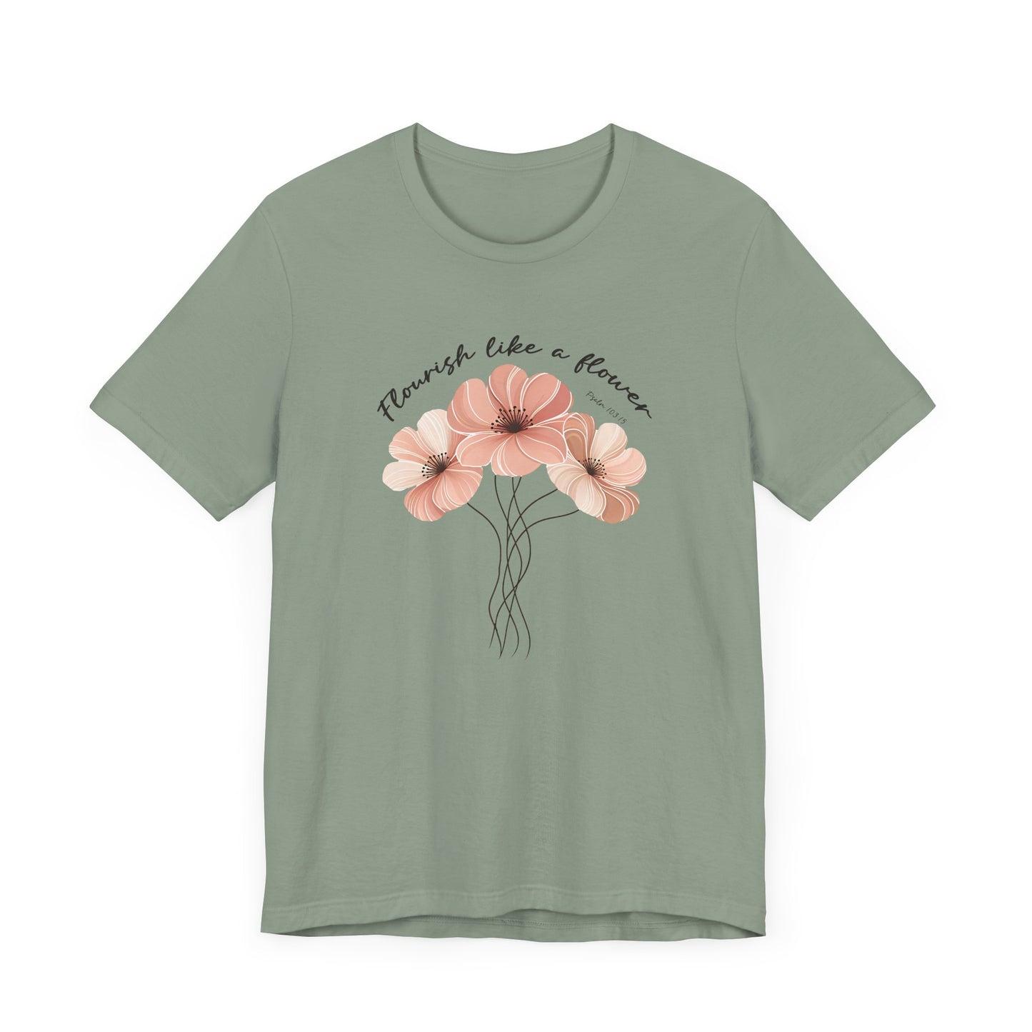 Flourish Like a Flower Unisex Tee - Soft Floral Design