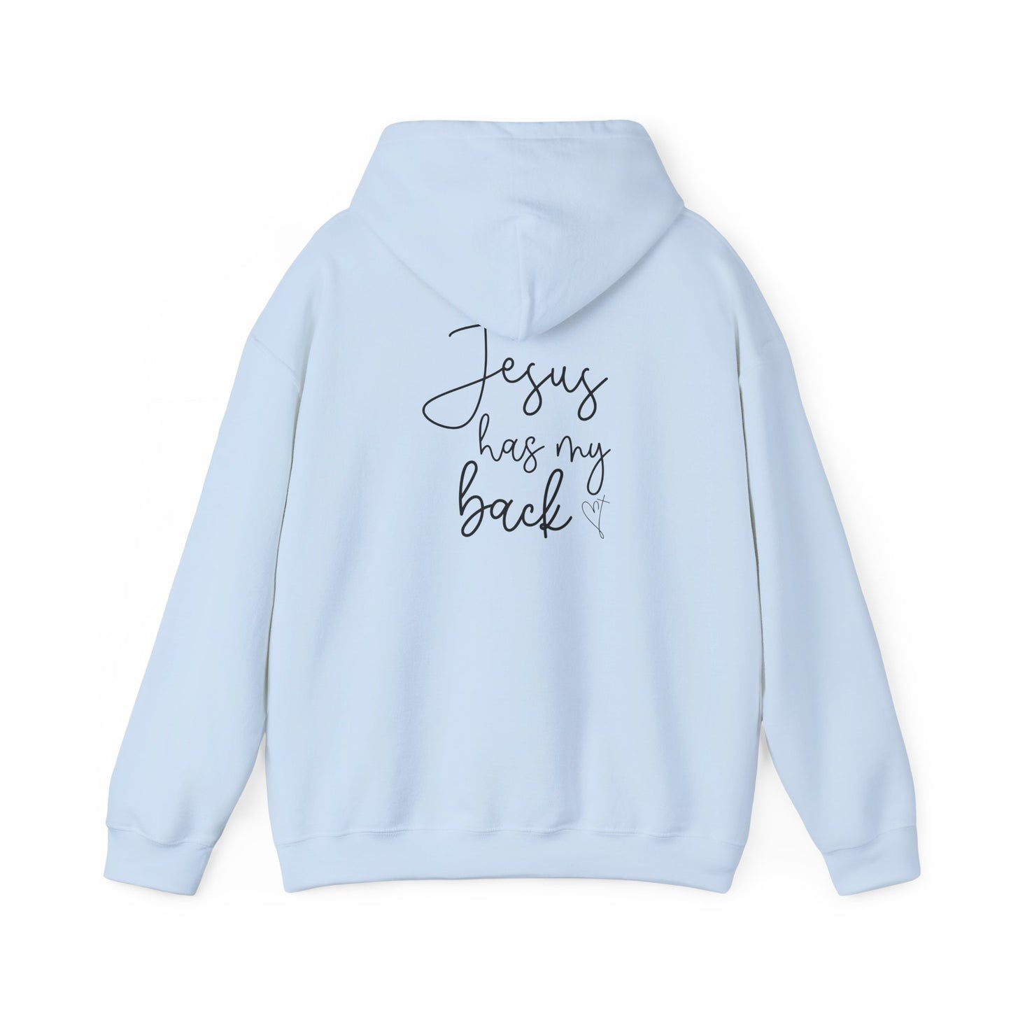 Jesus Has My Back Hoodie - Unisex Heavy Blend™ Sweatshirt, Faith-Based Gift, Cozy Comfort, Religious Apparel, Inspirational Wear
