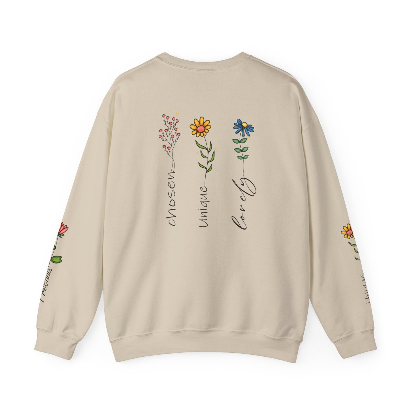 Cross Flowers Unisex Sweatshirt, Religious Lover Gift, Forgiveness Strength Shirt, Flower Buff Apparel, Unique Precious Sweater