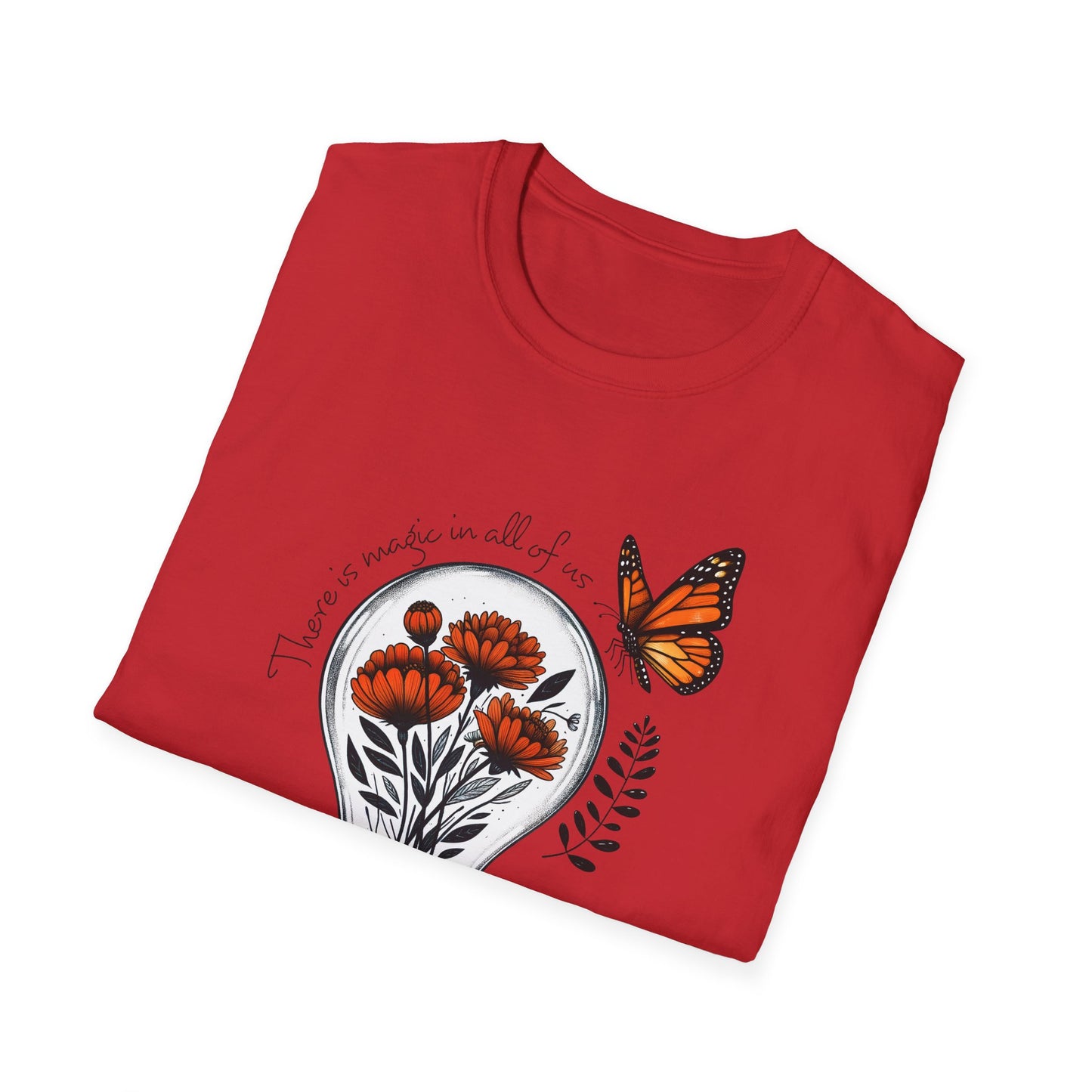 Inspiring Floral & Butterfly T-Shirt, Nature Lover Gift, Eco-Friendly Tee, Vintage Aesthetic Fashion, Motivational Quote Apparel