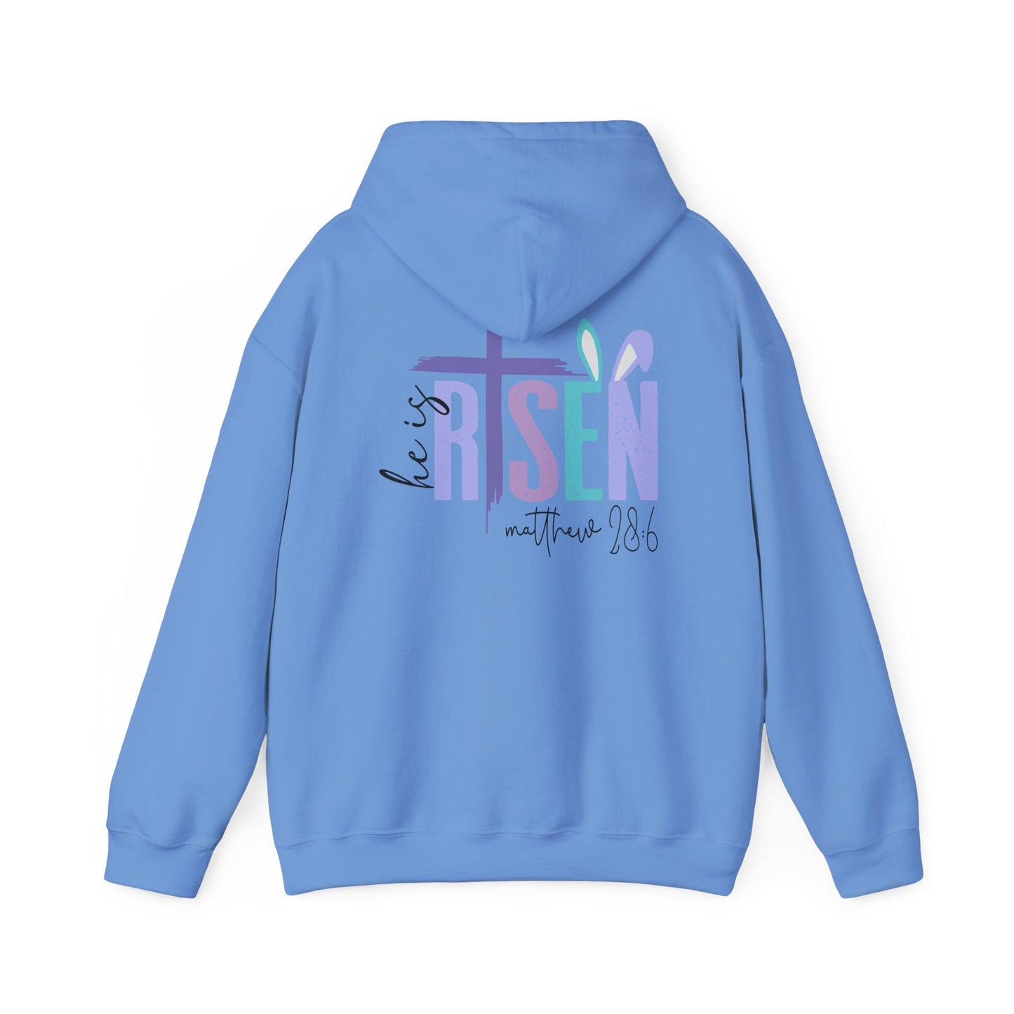 He is Risen Unisex Heavy Blend Hoodie - Faithful Comfort, Biblical Message, Perfect for Easter, Church Events, Spring Celebrations, Cozy