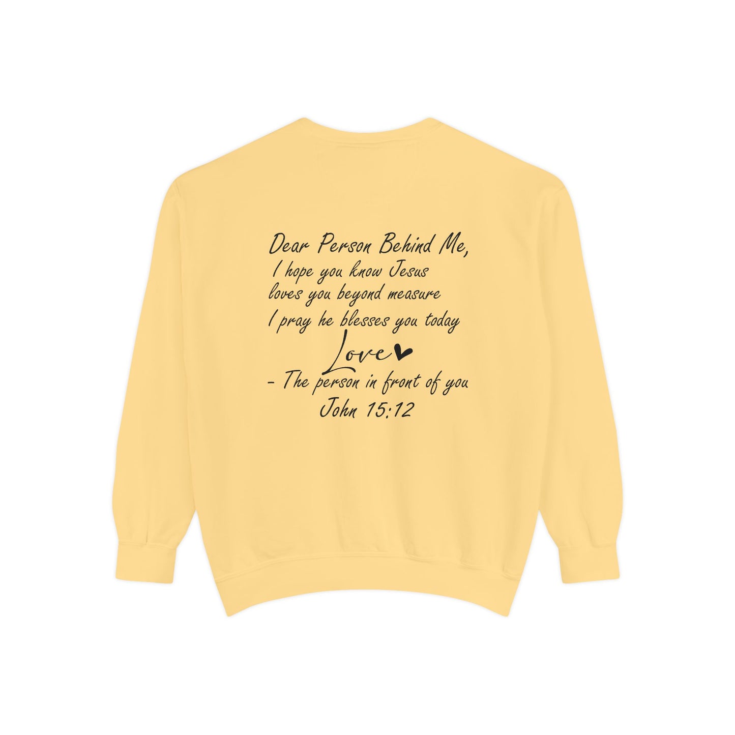 Love Like Jesus Garment-Dyed Sweatshirt, Inspirational Christian Apparel, Cozy Religious Gift, Faith-Based Fashion, Perfect for Holidays