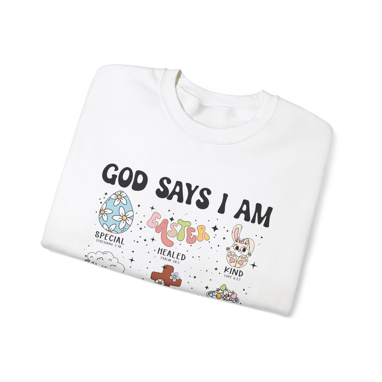 Inspirational God Says I Am Sweatshirt, Easter Gift, Motivational Apparel, Cozy Crewneck, Positive Affirmation Sweatshirt, Unisex Gift