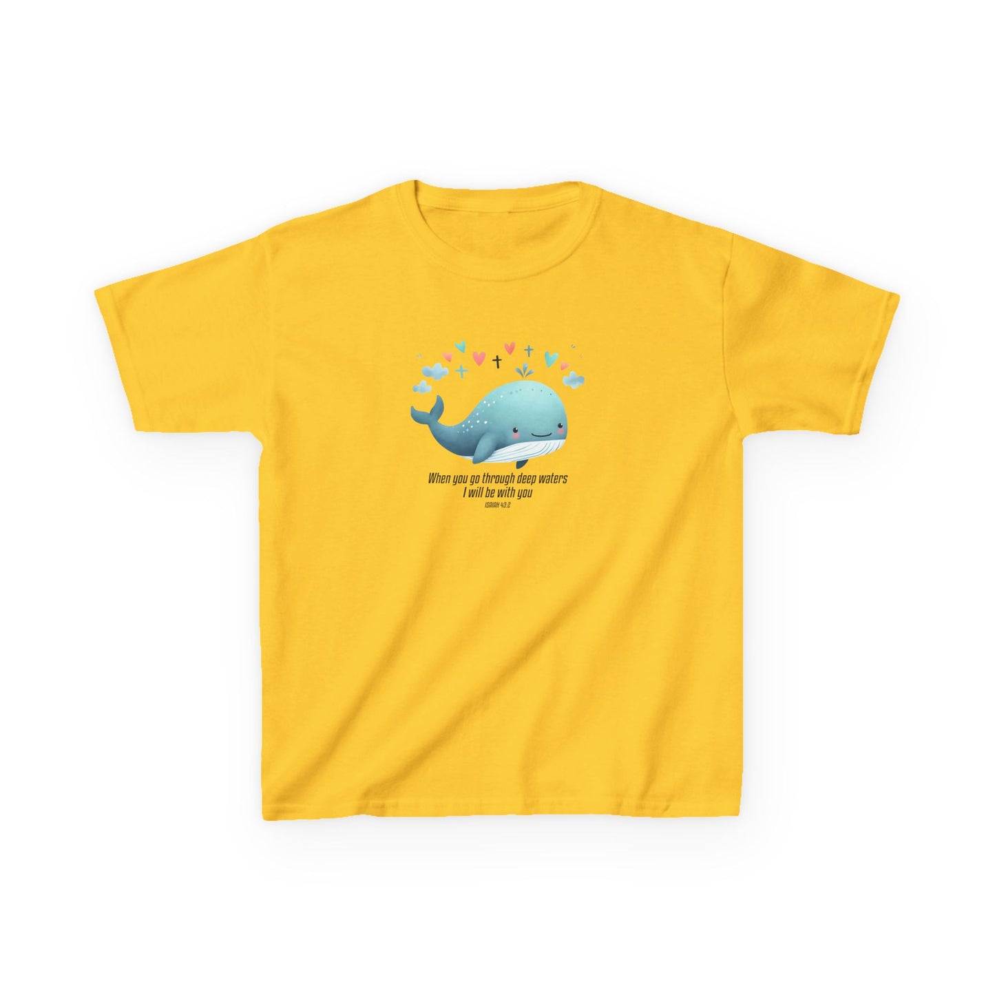 Whale-Themed Kids Heavy Cotton Tee - Cute, Fun T-Shirt, Perfect for Birthday Gifts, Summer Parties, Ocean Lovers, Kids' Apparel