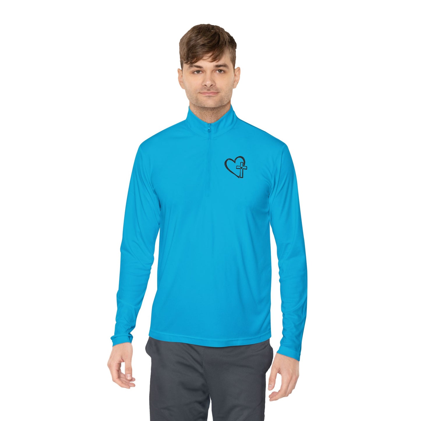 Faith-Inspired Unisex Quarter-Zip Pullover - Cozy Gift for Believers, Spring Wardrobe Essential, Nature Lovers Attire, Ideal for Church