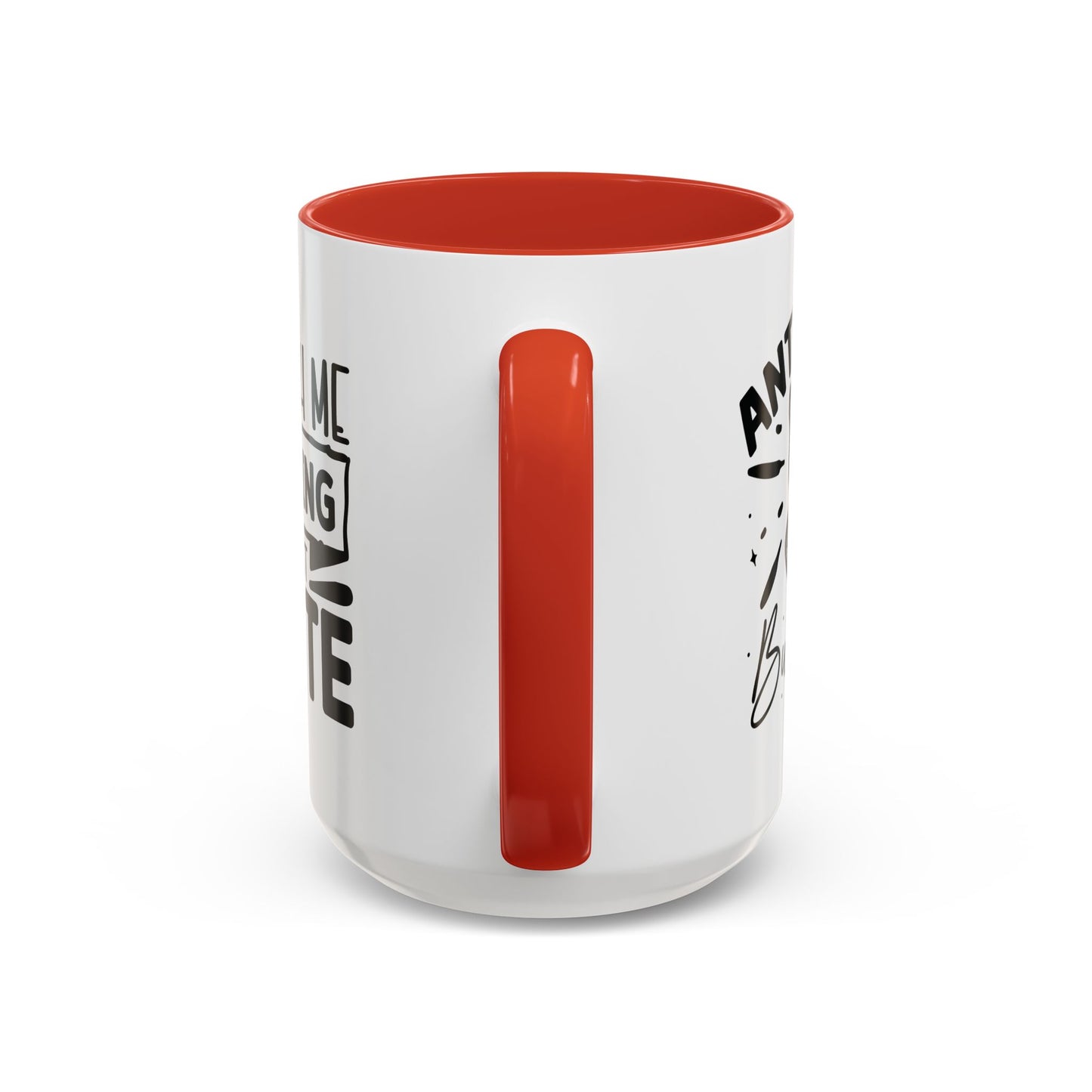 Coffee Mug, Funny Mug with Anti Social Butterfly and Don't Rush Me Designs, Office Mug, White Mug with Colorful Handle, Cute Mug, Unique