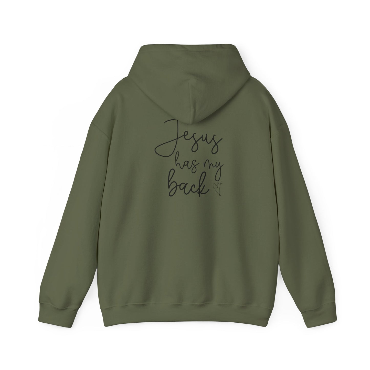 Jesus Has My Back Hoodie - Unisex Heavy Blend™ Sweatshirt, Faith-Based Gift, Cozy Comfort, Religious Apparel, Inspirational Wear