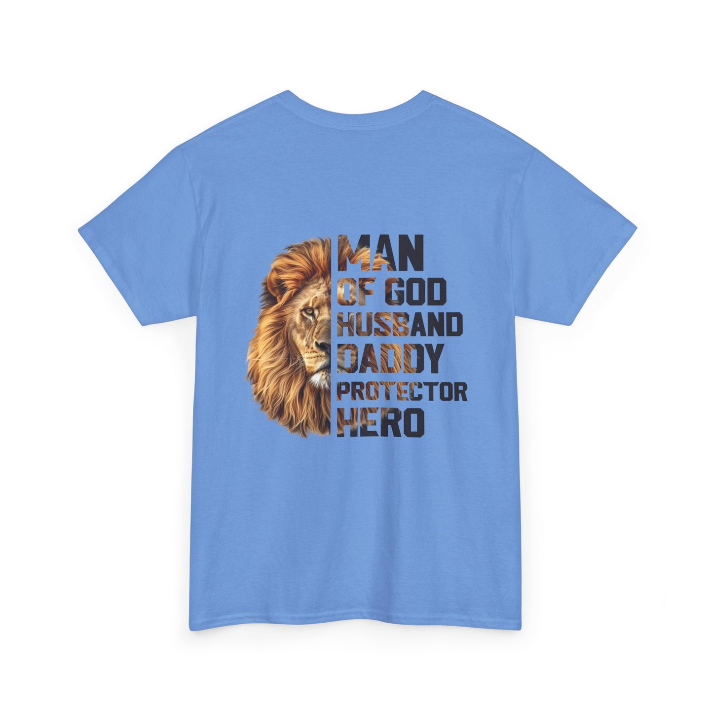 Lion Faith Husband Tee, Protector Shirt, Unisex Christian Tshirt, Daddy Tee, Man of God Top, Religious Gift, Lion Print Shirt, Faith Words