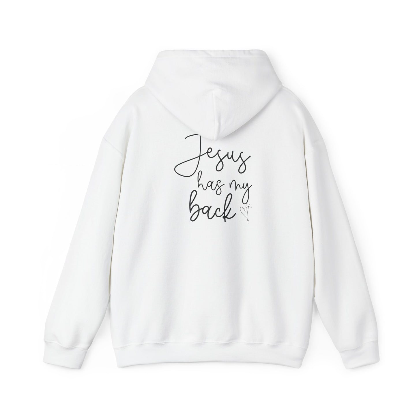 Jesus Has My Back Hoodie - Unisex Heavy Blend™ Sweatshirt, Faith-Based Gift, Cozy Comfort, Religious Apparel, Inspirational Wear