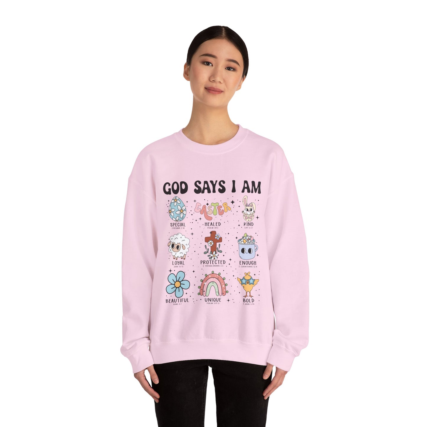Inspirational God Says I Am Sweatshirt, Easter Gift, Motivational Apparel, Cozy Crewneck, Positive Affirmation Sweatshirt, Unisex Gift