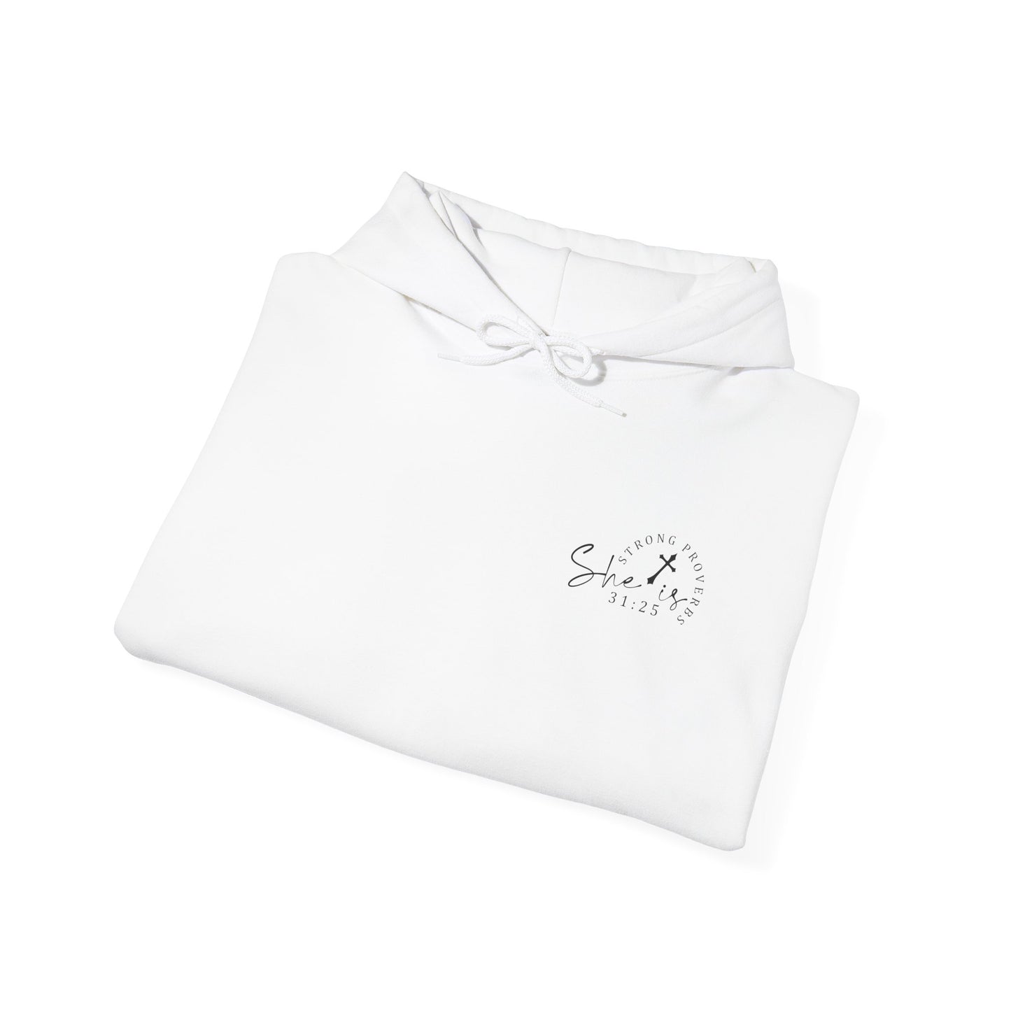 Christian Hooded Sweatshirt 'Strong and Courageous Proverbs'