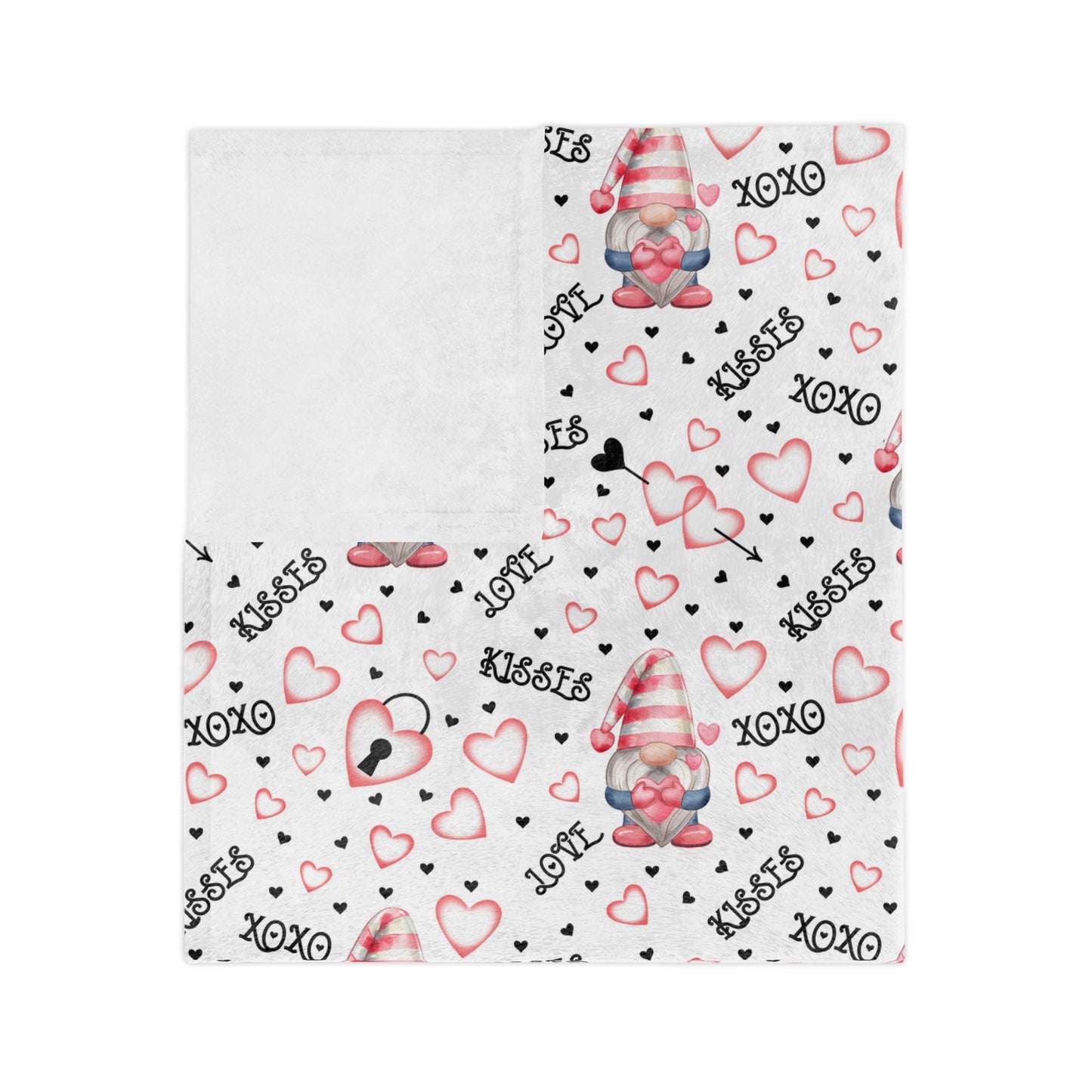 Valentines Hearts Velveteen Microfiber Blanket