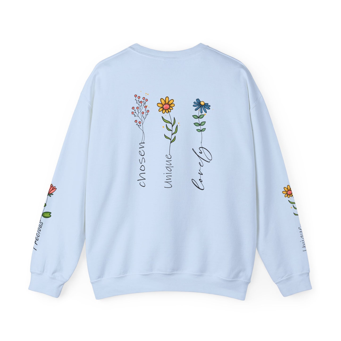 Cross Flowers Unisex Sweatshirt, Religious Lover Gift, Forgiveness Strength Shirt, Flower Buff Apparel, Unique Precious Sweater