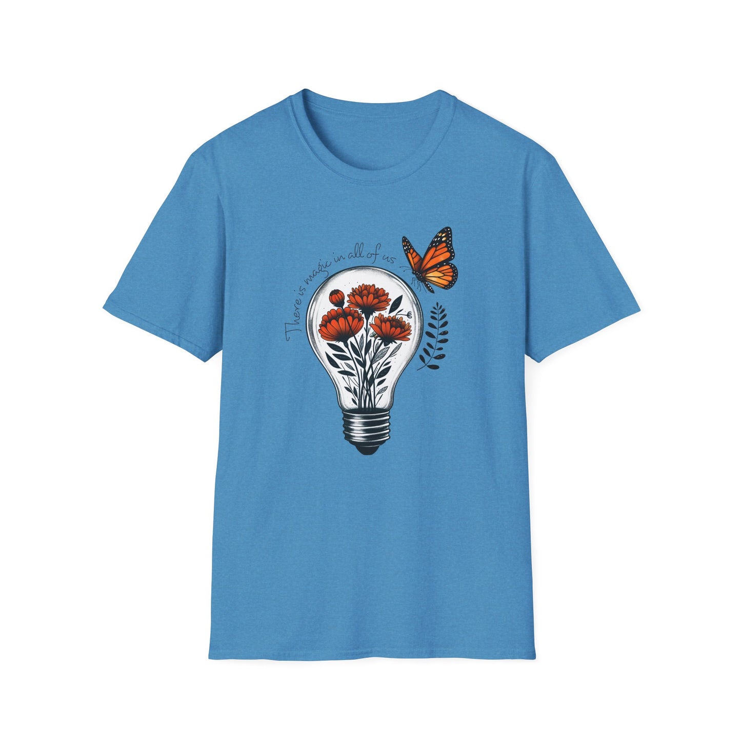Inspiring Floral & Butterfly T-Shirt, Nature Lover Gift, Eco-Friendly Tee, Vintage Aesthetic Fashion, Motivational Quote Apparel