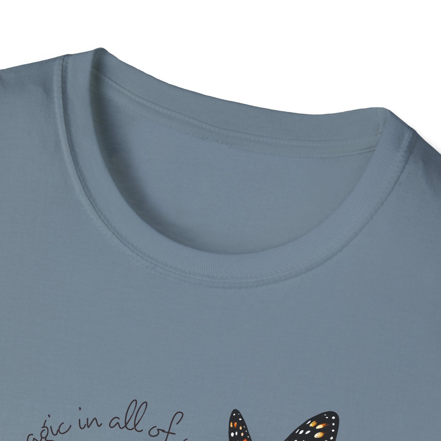 Inspiring Floral & Butterfly T-Shirt, Nature Lover Gift, Eco-Friendly Tee, Vintage Aesthetic Fashion, Motivational Quote Apparel