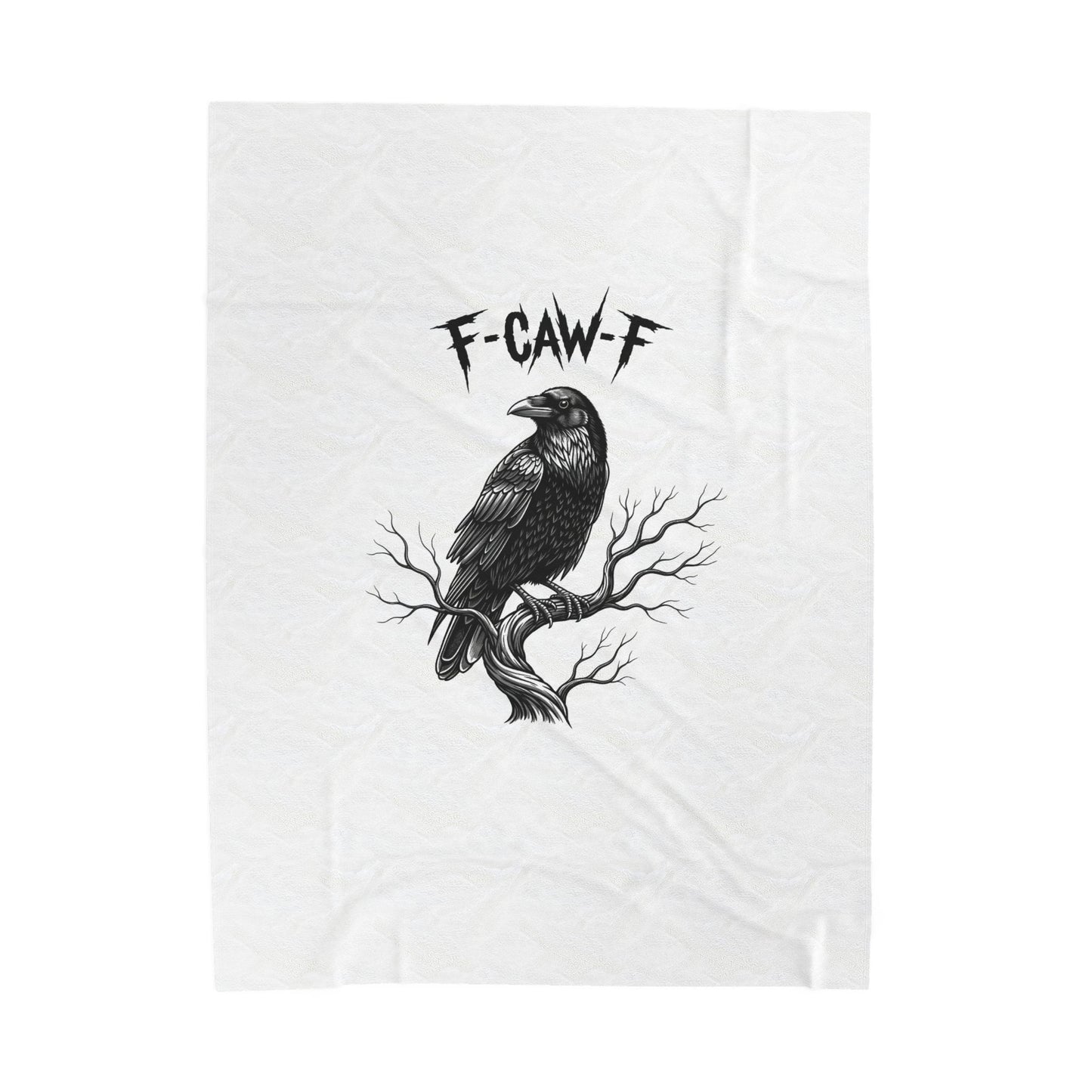 Cawing Raven Plush Blanket | Soft Throw for Cozy Nights, Home Decor, Gifts for Bird Lovers, Halloween Decor, Rustic Living