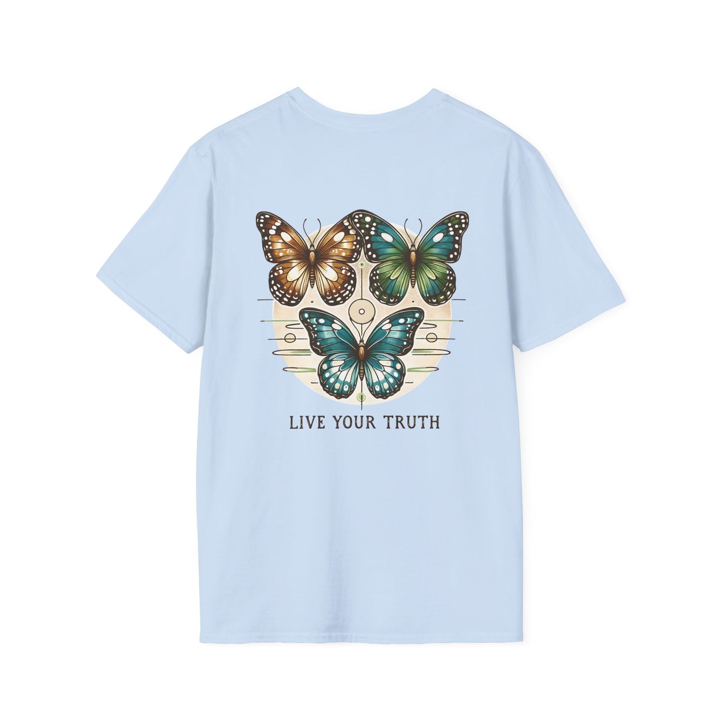 Butterfly Graphic T-Shirt, Live Your Truth Tee, Inspirational Gift, Nature Lover Apparel, Women's/Men's T-Shirt